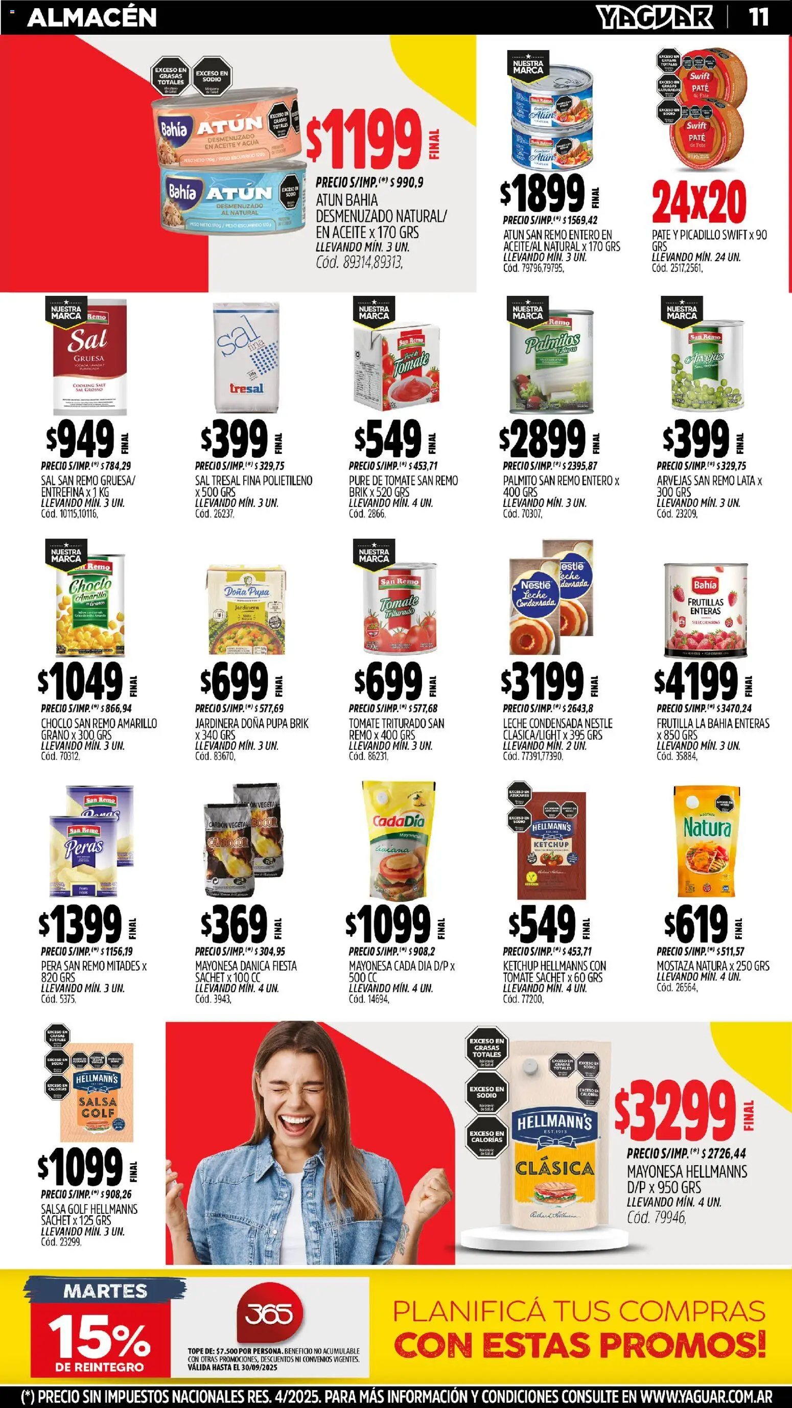 Yaguar - Córdoba │ válido desde el 27.10.2025 | Página: 11 | Productos: Mayonesa, Mostaza, Paté, Picadillo