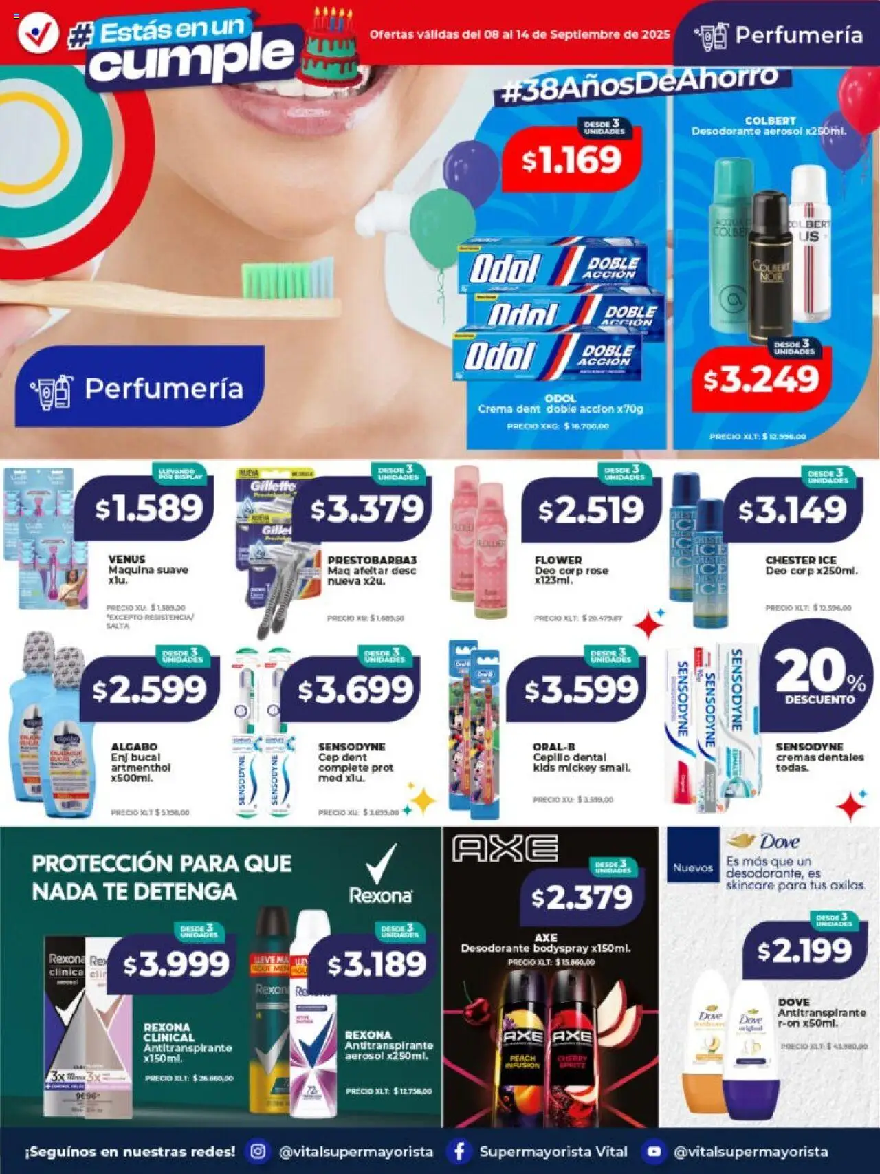 Vital ofertas - Posadas │ válido desde el 08.09.2025 | Página: 3 | Productos: Cepillo, Desodorante, Antitranspirante, Crema