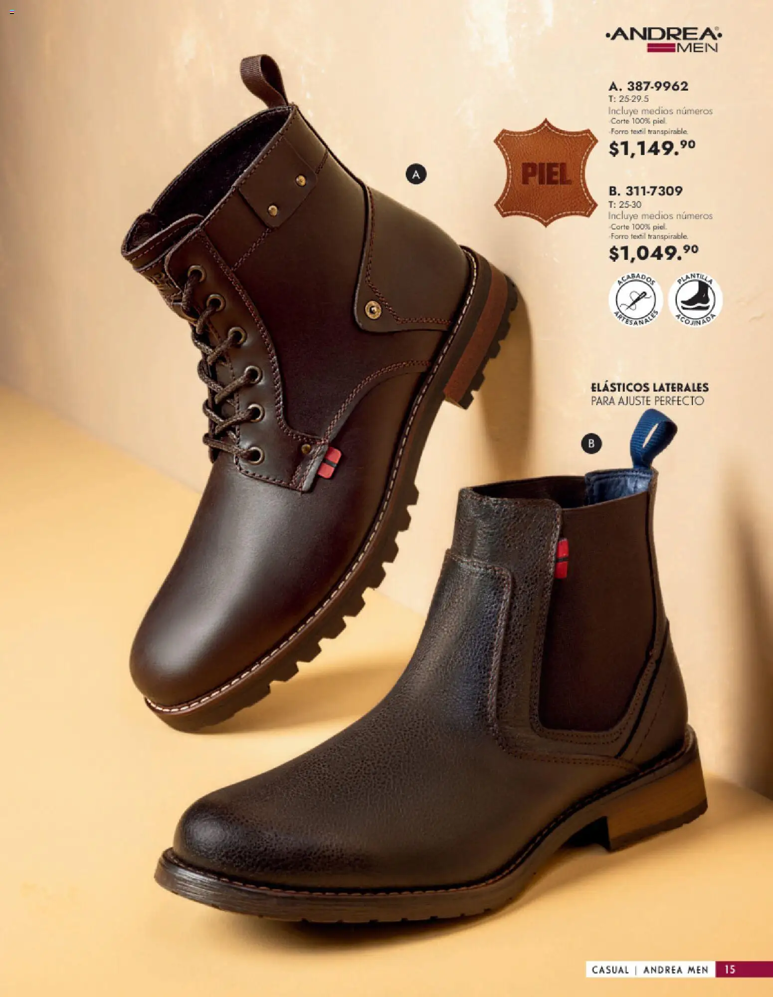 Nuevas ofertas de Andrea válidas en toda la República Mexicana desde el 25.01.2026. ¡Encuentra las mejores ofertas en Andrea catálogo Calzado Caballero! | Página: 15