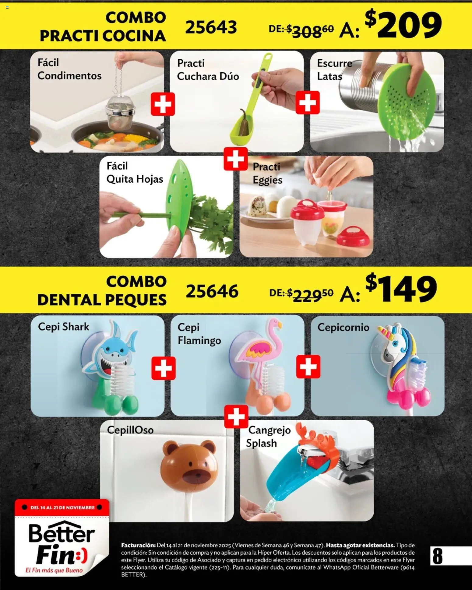 Nuevas ofertas de Betterware válidas en toda la República Mexicana desde el 14.11.2025. ¡Encuentra las mejores ofertas en Betterware Buen Fin! | Página: 8 | Productos: Cocina, Cuchara