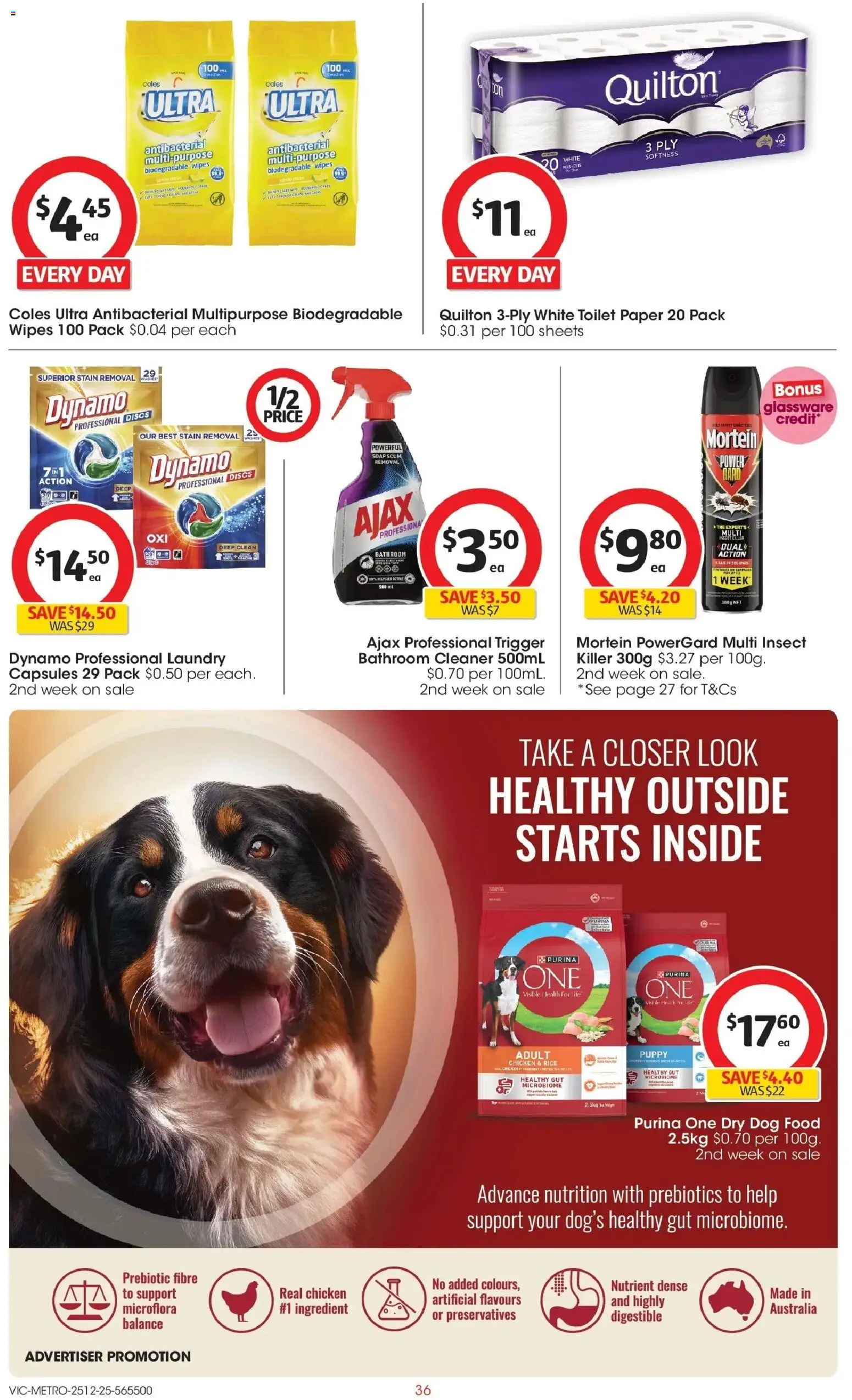 Coles catalogue - valid from 25.12.2025 | Page: 36 | Products: Cleaner, Glassware, Toilet paper, Bathroom