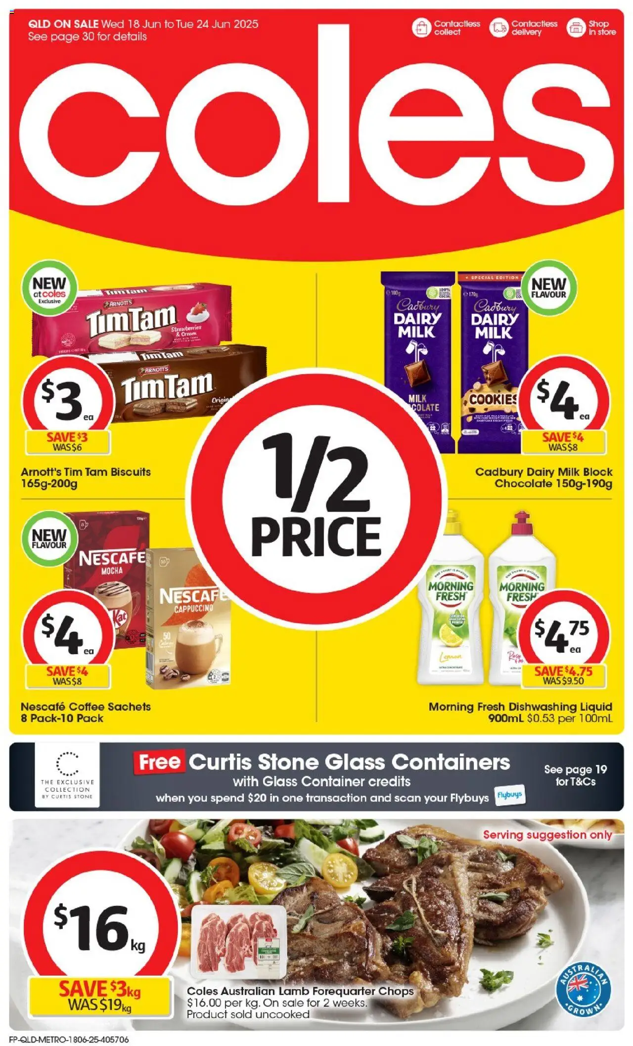 Coles catalogue - valid from 18.06.2025 | Page: 1 | Products: Coffee, Strawberries, Lemon, Nescafe