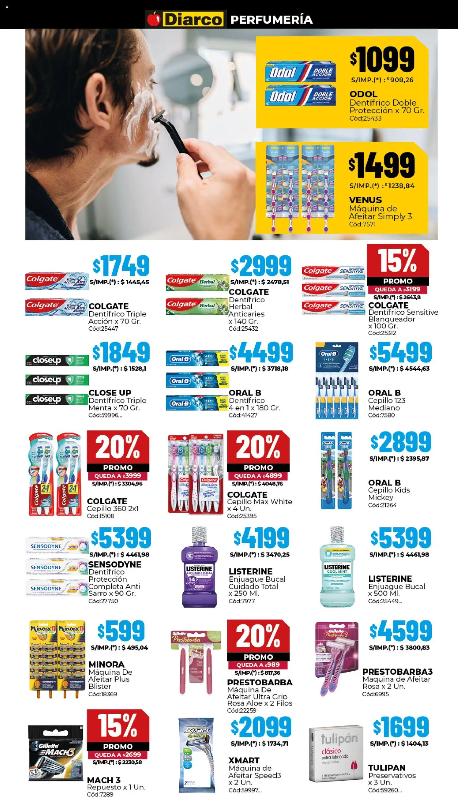 Diarco - Ofertas Interior │ válido desde el 15.12.2025 | Página: 15 | Productos: Maquina de afeitar, Cepillo, Enjuague bucal, Preservativos
