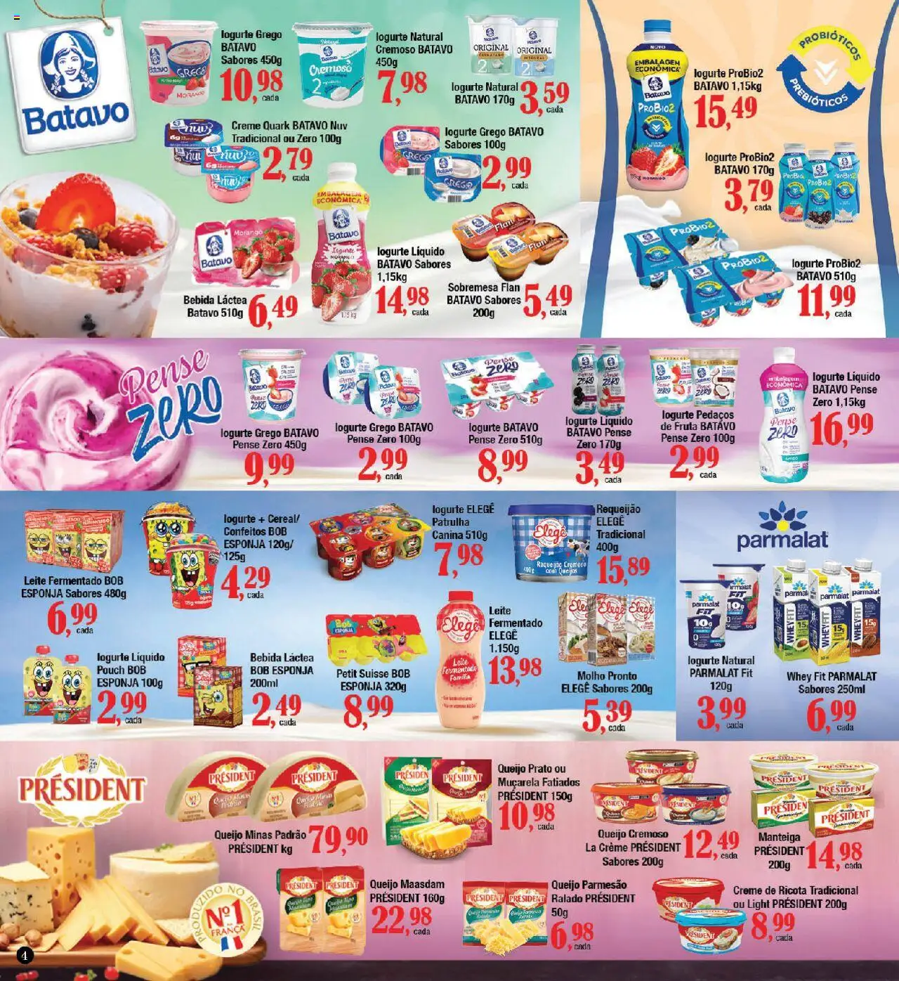 Supermercados Unidos Folheto - válido de 18.08.2025 | Página: 4 | Produtos: Probióticos, Esponja, Muçarela, Queijo parmesão