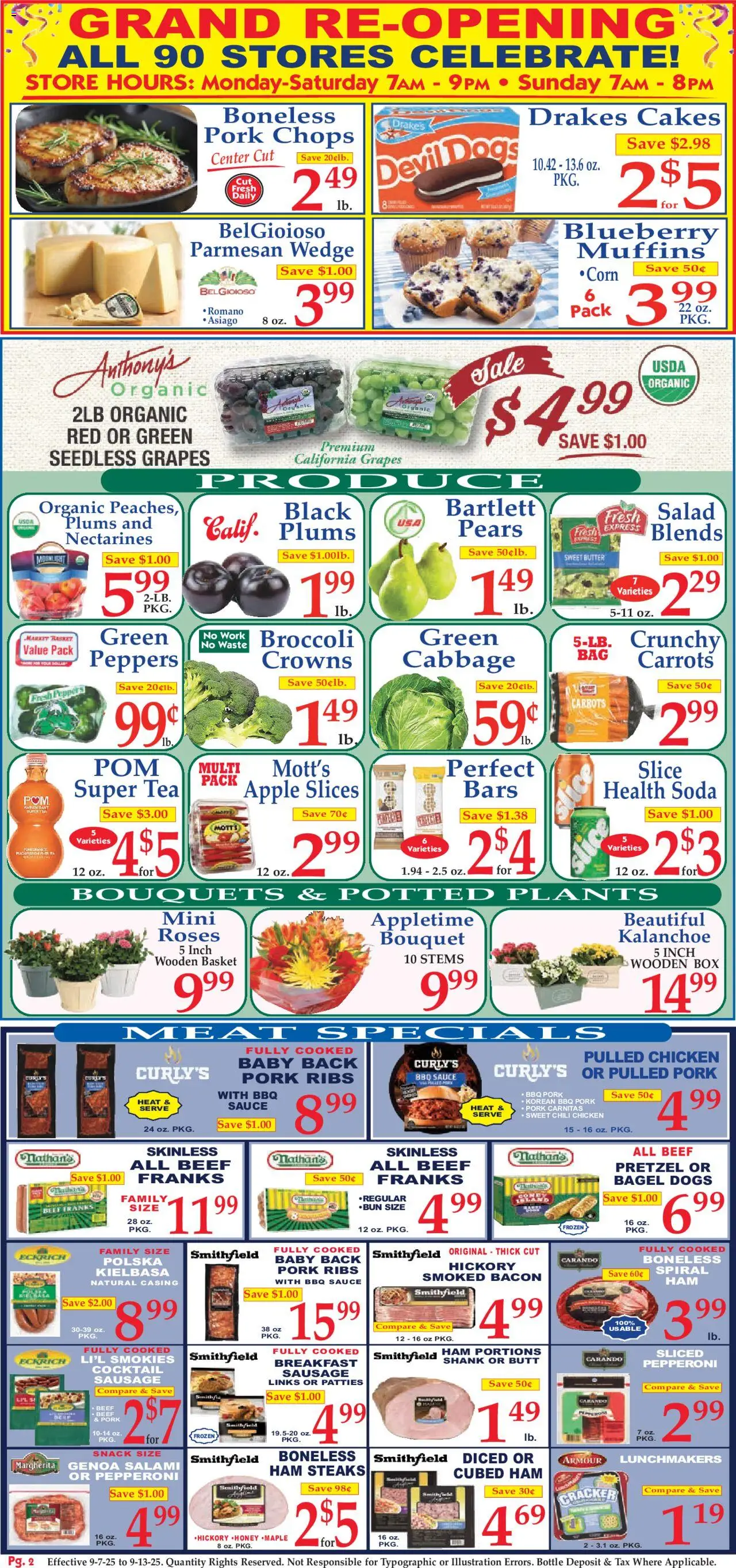 Market Basket Ad - valid from 07.09.2025 | Page: 2 | Products: Butter, Tea, Salad, Grapes