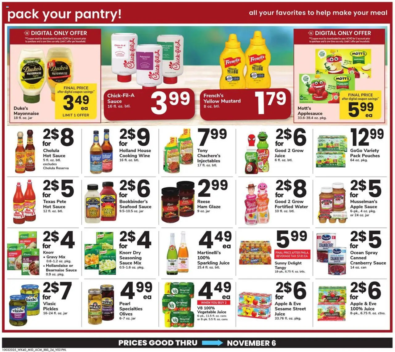Acme Big Book of Savings - valid from 03.10.2025 | Page: 24 | Products: Juice, Mayonnaise, Sauce, Seafood