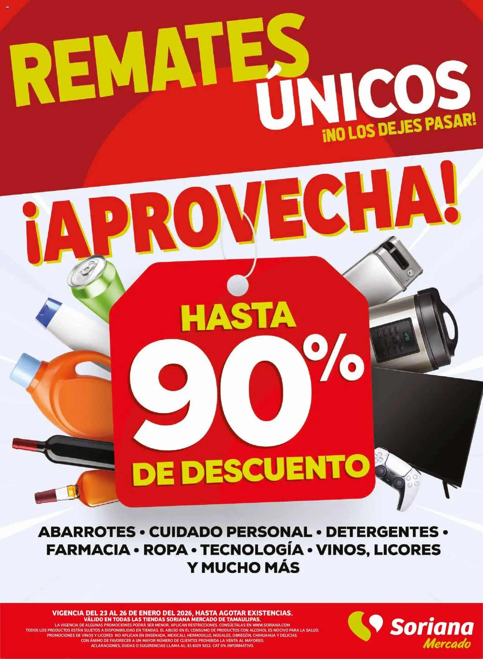 Nuevas ofertas de Soriana válidas en toda la República Mexicana desde el 22.01.2026. ¡Encuentra las mejores ofertas en Soriana - Fin de Semana Mercado: Tamaulipas! | Página: 11 | Productos: Ropa