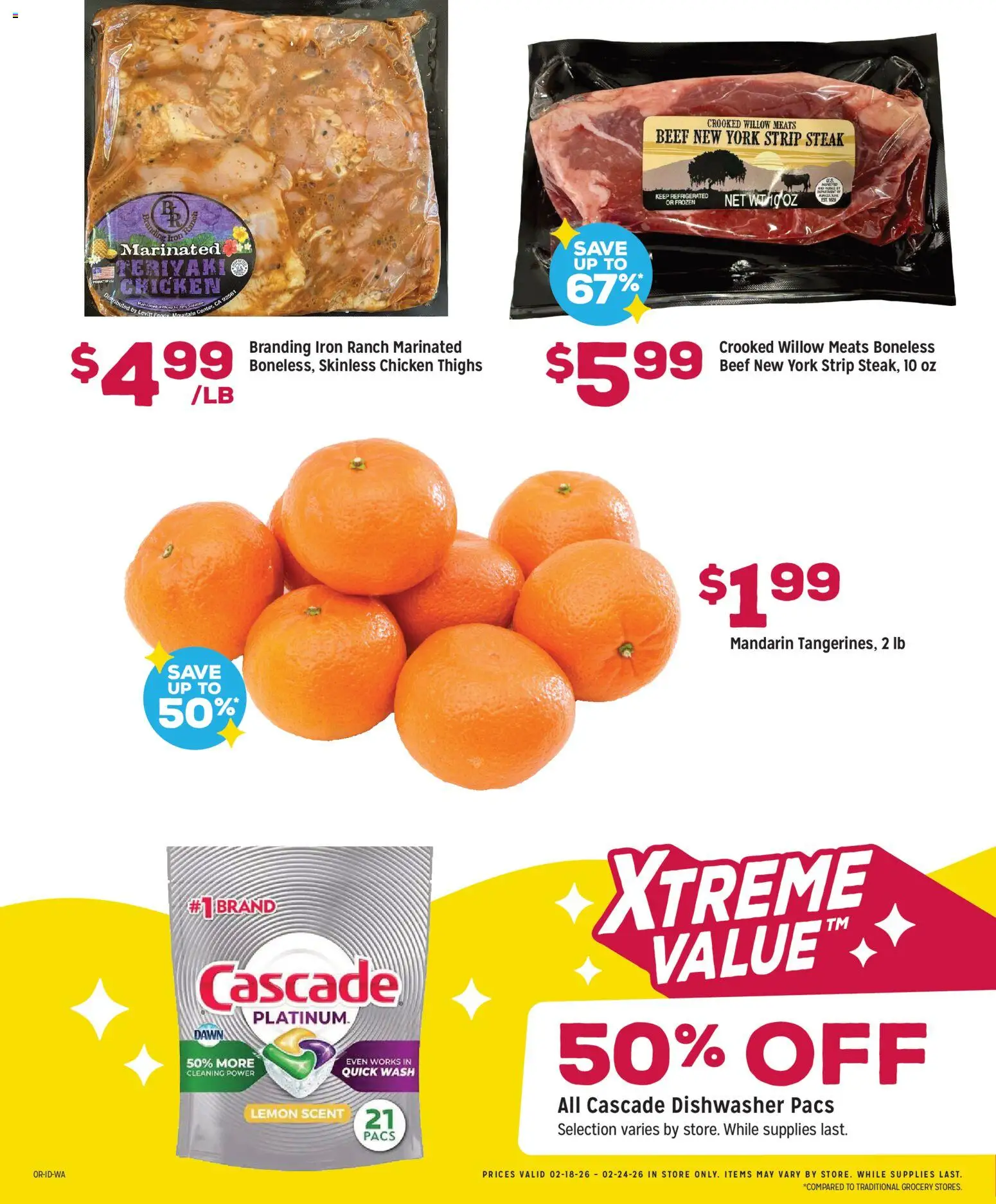 Grocery Outlet Weekly Ad - ID - valid from 18.02.2026 | Page: 3 | Products: Beef, Lemon, Dishwasher, Iron