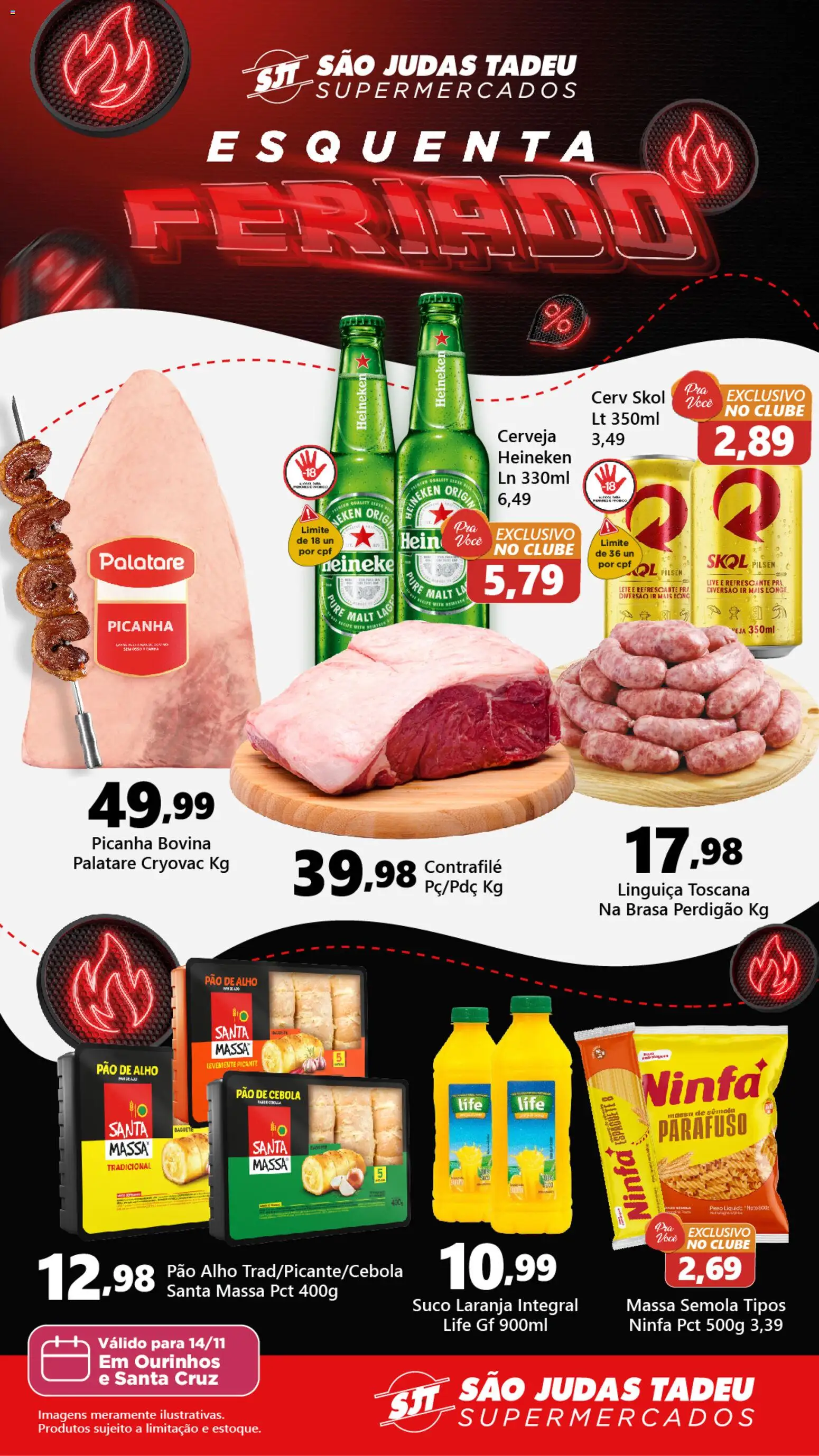 São Judas Tadeu Folheto - válido de 14.11.2025 | Página: 1 | Produtos: Alho, Pao de alho, Pão, Heineken