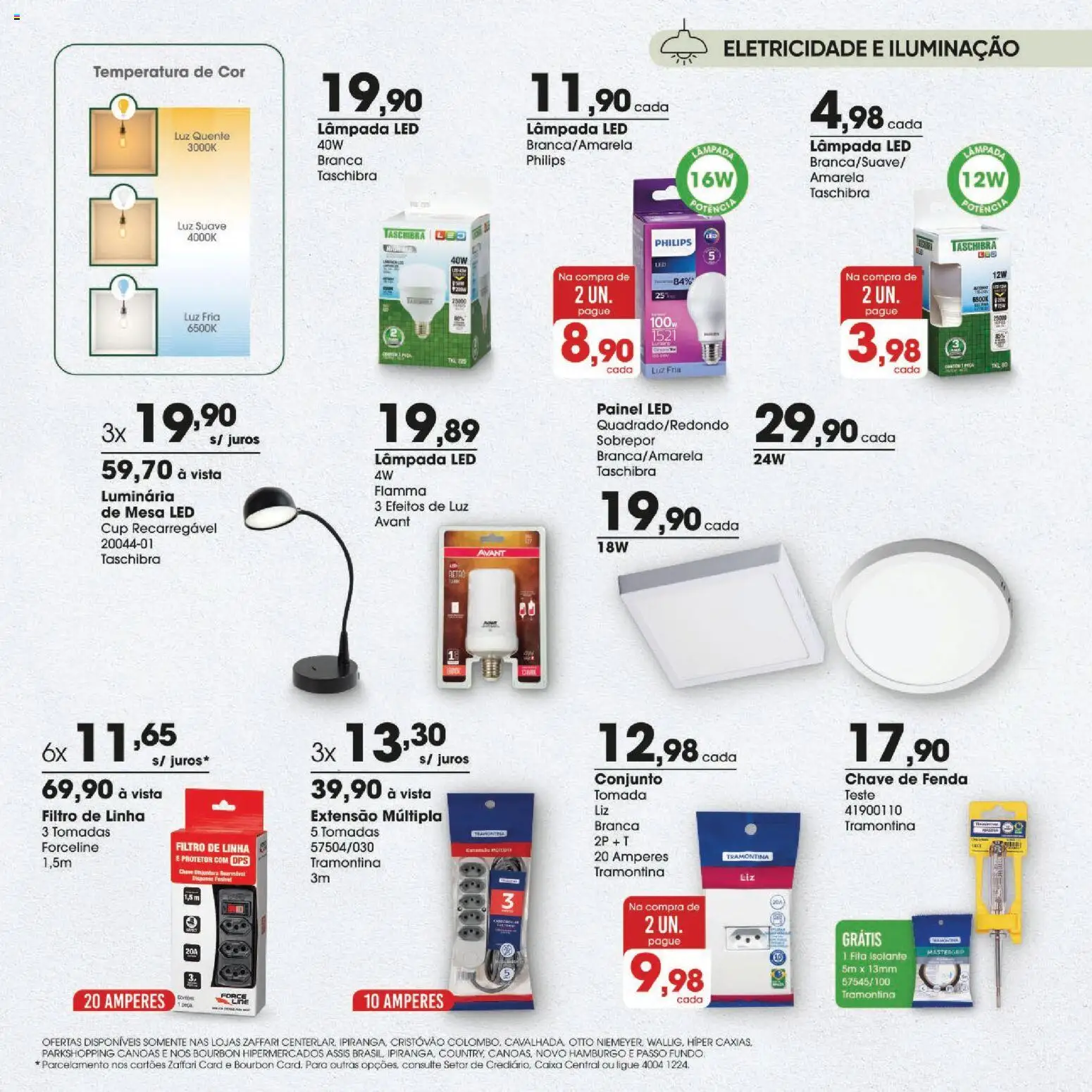 Zaffari Folheto - válido de 12.03.2026 | Página: 3 | Produtos: Lâmpada, Fita isolante, Fita, Lâmpada led