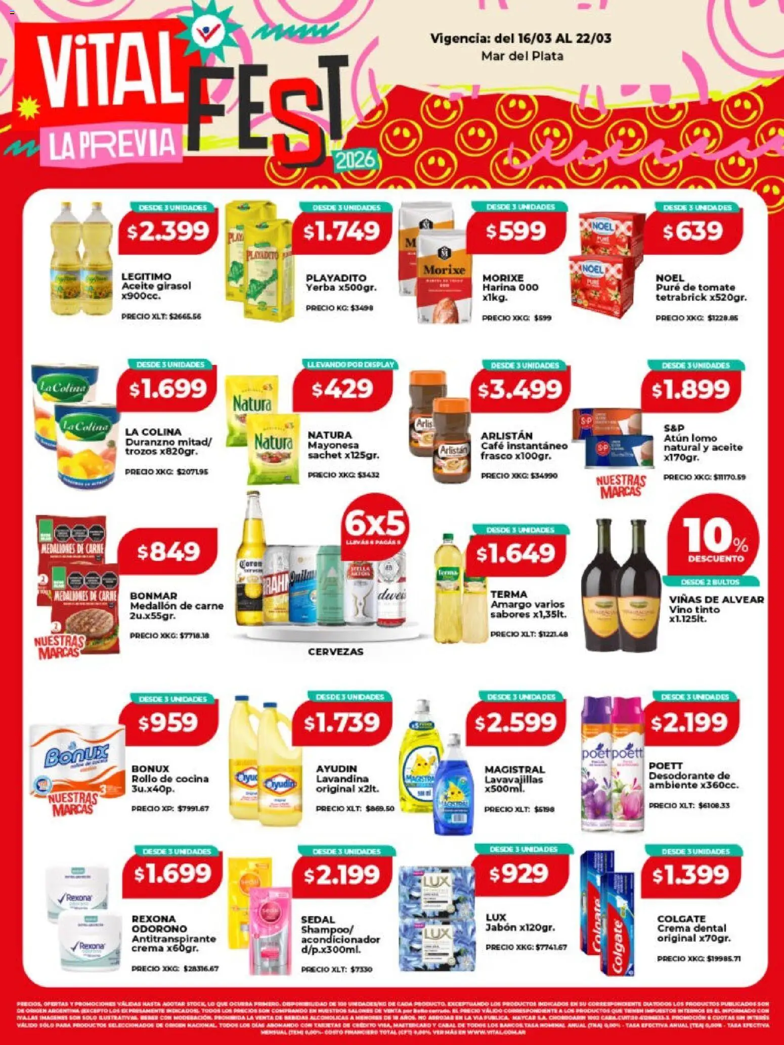 Vital - Ofertas - Mar del Plata  │ válido desde el 16.03.2026 | Página: 1 | Productos: Lavavajillas, Aceite, Atún, Crema