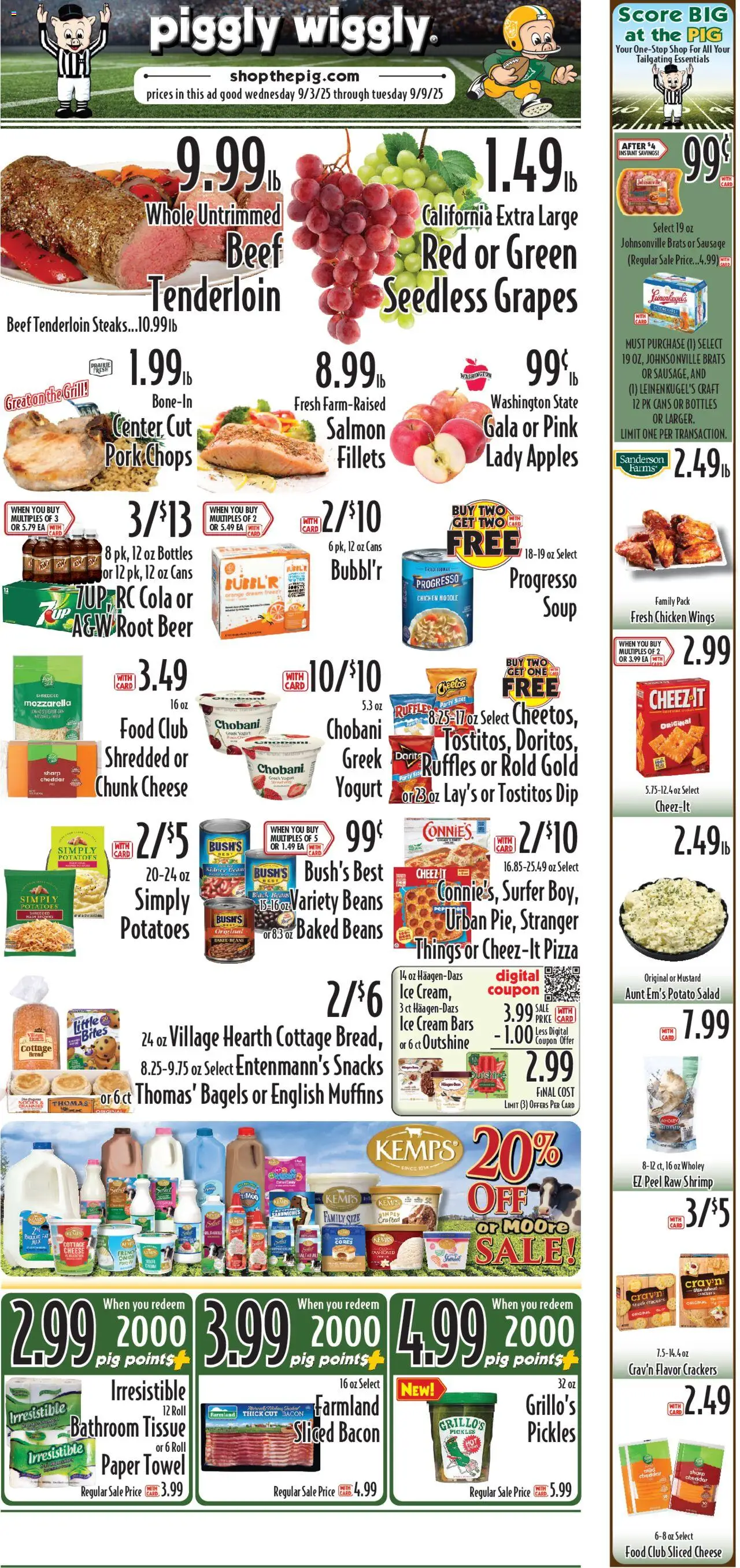 Piggly Wiggly Weekly Ad - WI - valid from 03.09.2025 | Page: 1 | Products: Yogurt, Apples, Ice cream, Grill
