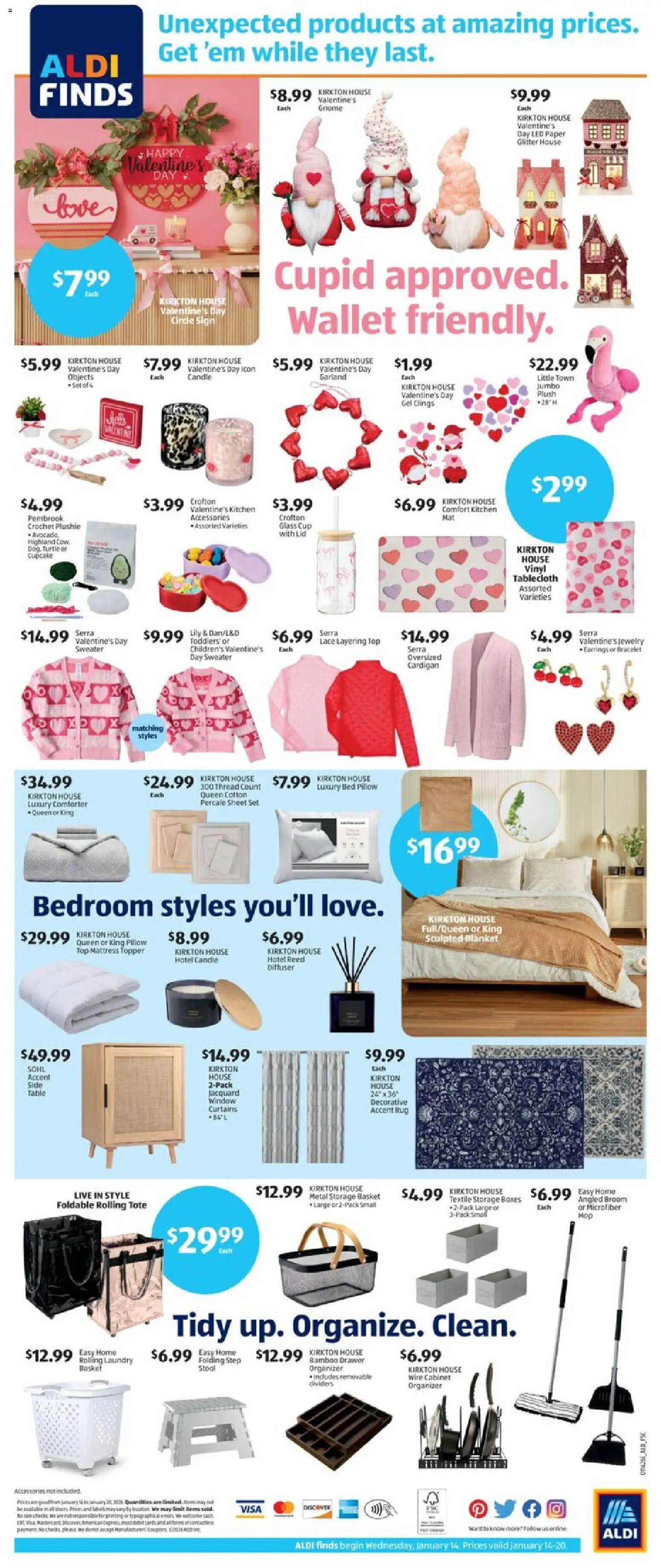 Aldi Weekly Ad - valid from 14.01.2026 | Page: 2 | Products: Mattress, Table, Basket, Comforter