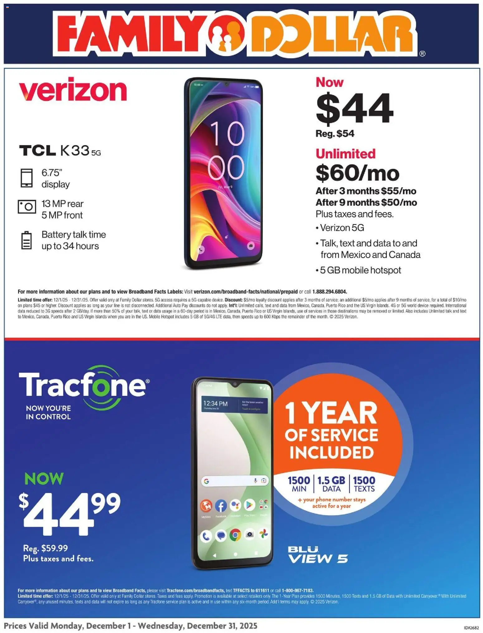 Family Dollar AT&T/Tracfone - valid from 01.12.2025 | Page: 1