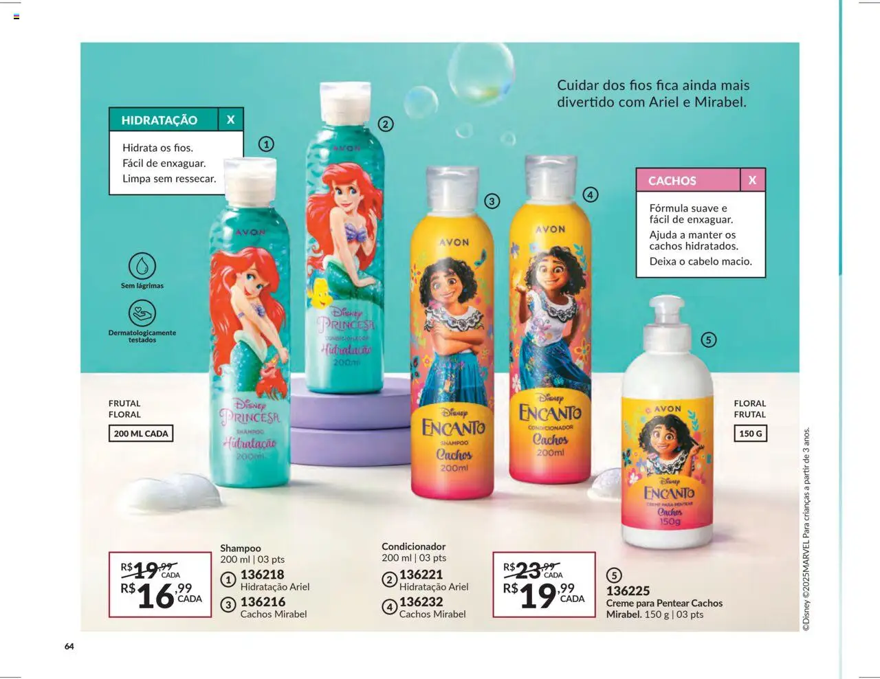 Avon Folheto - válido de 07.10.2025 | Página: 64 | Produtos: Shampoo, Ariel, Condicionador, Creme