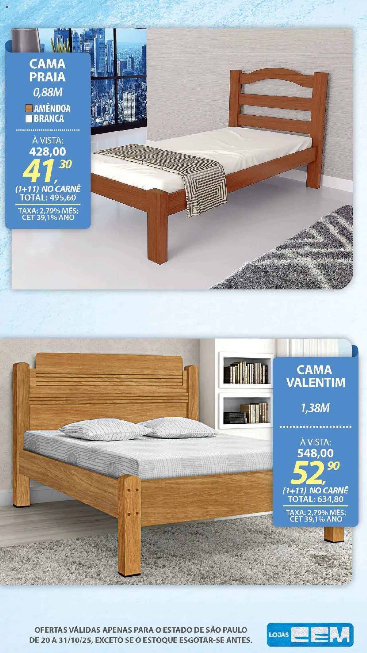 Lojas Cem Folheto - válido de 20.10.2025 | Página: 102 | Produtos: Cama, Carne