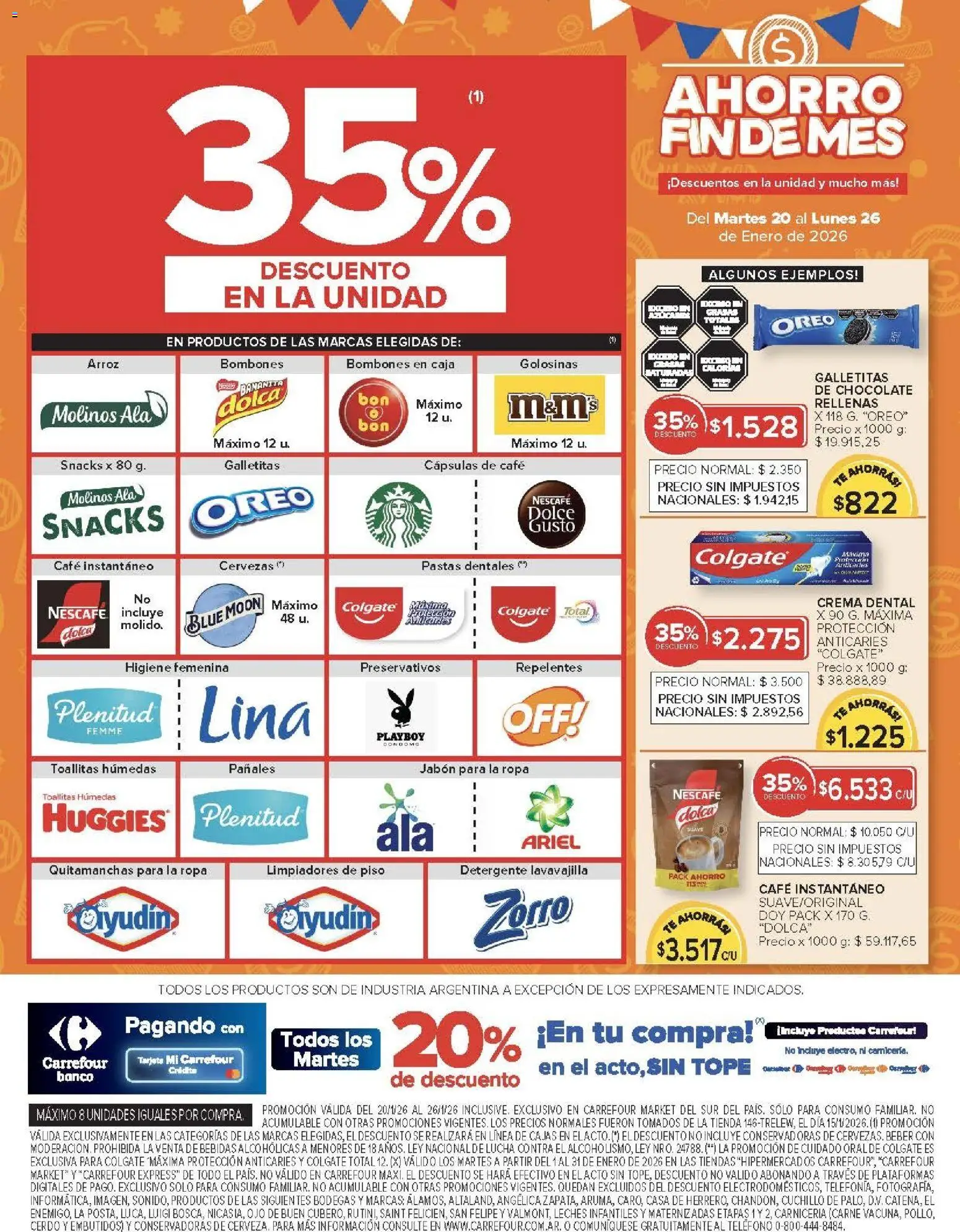 Carrefour ofertas │ válido desde el 20.01.2026 | Página: 43 | Productos: Caja, Quitamanchas, Chocolate, Arroz