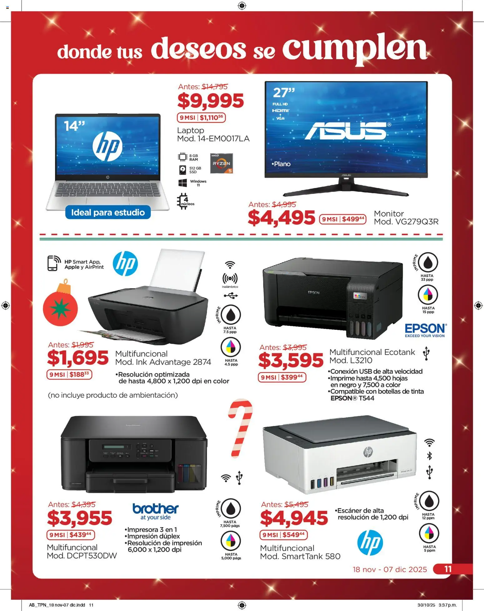 Nuevas ofertas de Chedraui válidas en toda la República Mexicana desde el 18.11.2025. ¡Encuentra las mejores ofertas en Chedraui folleto! | Página: 11 | Productos: Usb, Monitor