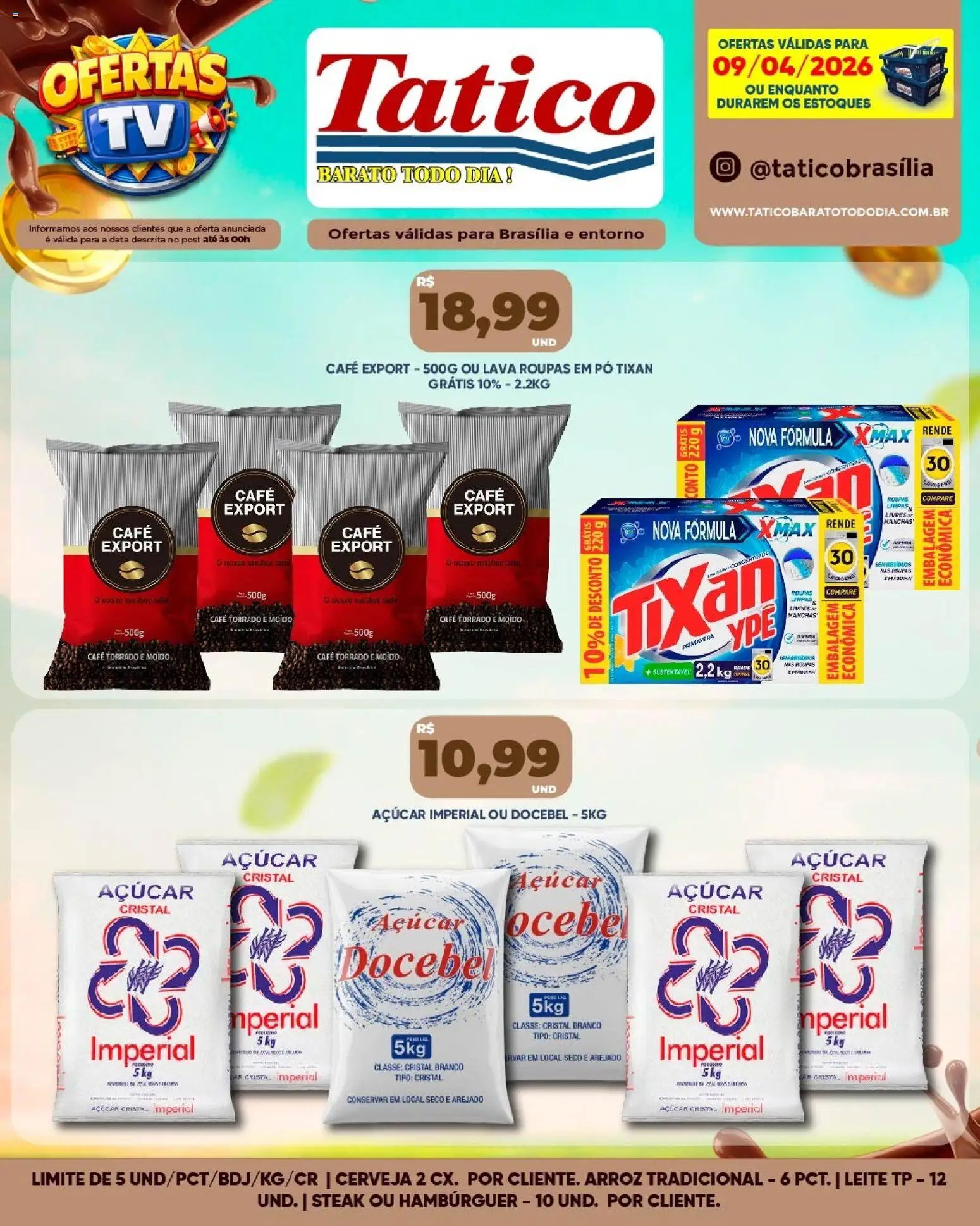 Tatico Folheto - válido de 09.04.2026 | Página: 11 | Produtos: Cerveja, Arroz, Roupas, Açúcar