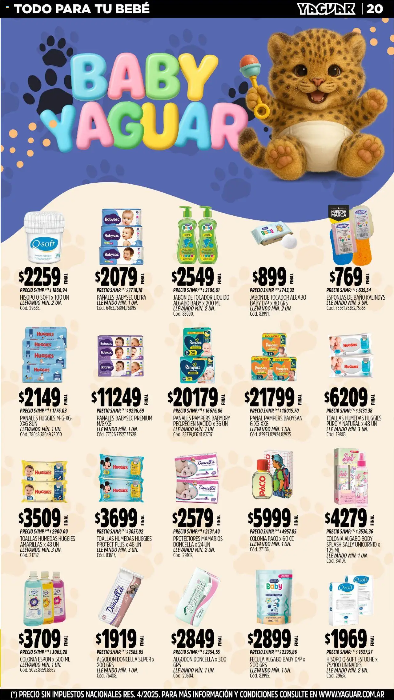 Yaguar - Chaco │ válido desde el 20.10.2025 | Página: 19 | Productos: Algodón, Jabón, Estuche, Pañales