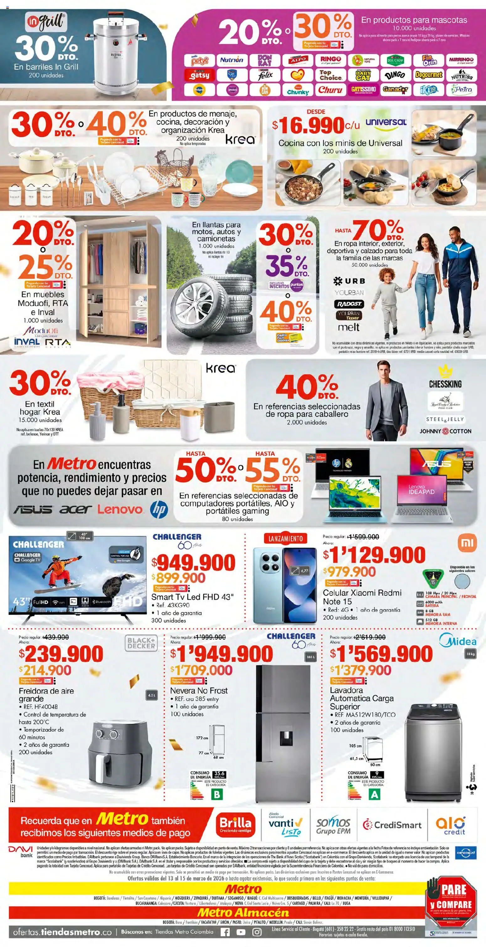 Metro revista - valida desde el 13.03.2026 | Página: 8 | Productos: Lavadora, Cocina, Sobre, Ropa