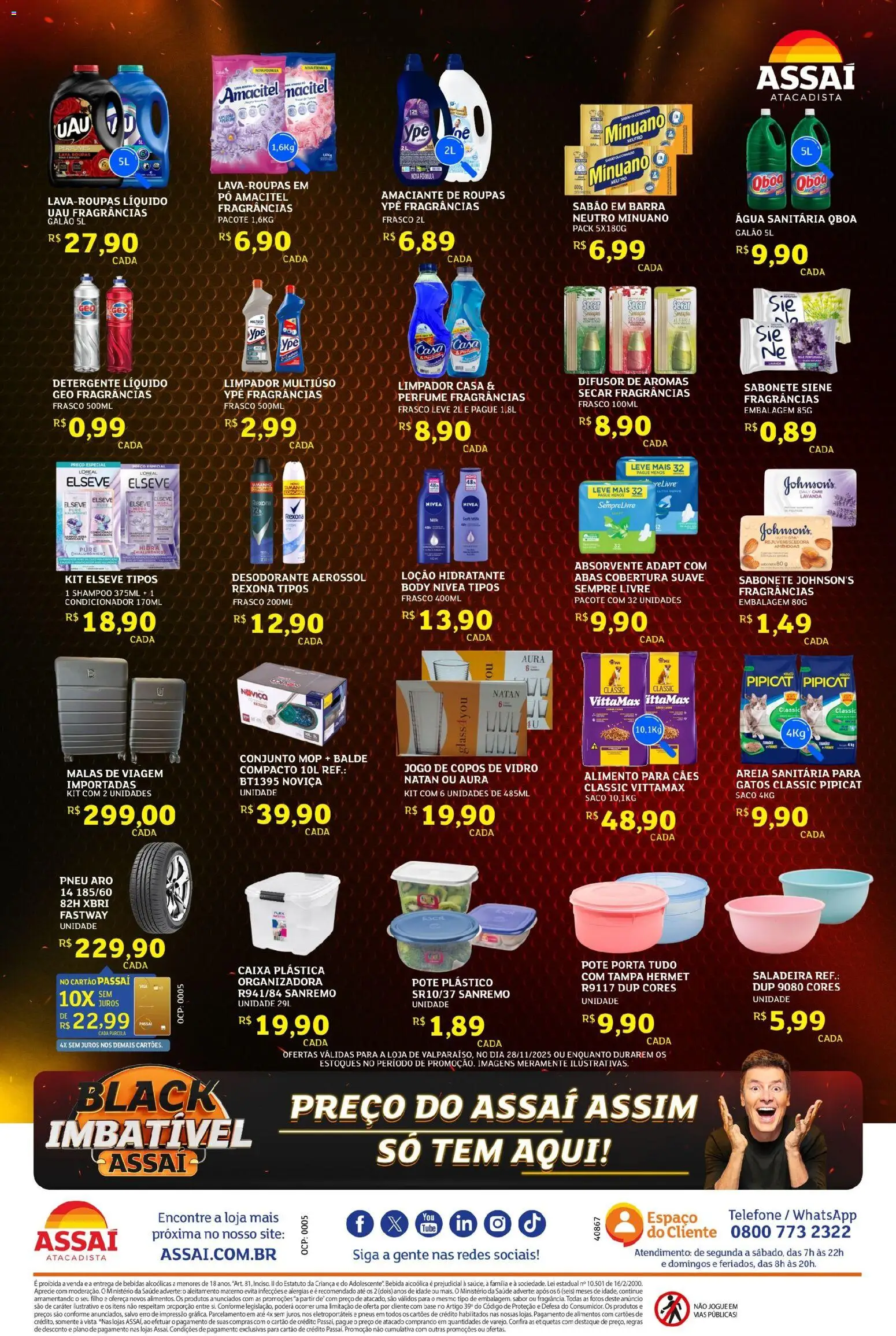 Assaí Atacadista Folheto - válido de 28.11.2025 | Página: 4 | Produtos: Desodorante, Detergente, Rexona, Água sanitária