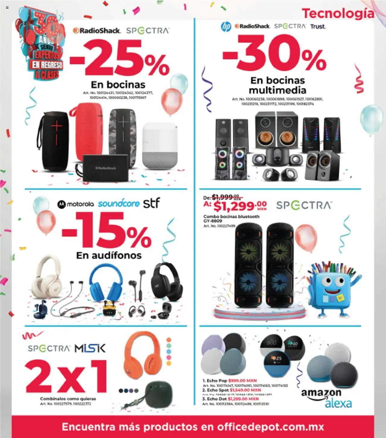 Nuevas ofertas de Office Depot válidas en toda la República Mexicana desde el 01.08.2025. ¡Encuentra las mejores ofertas en Office Depot - Catálogo! | Página: 19 | Productos: Audífonos