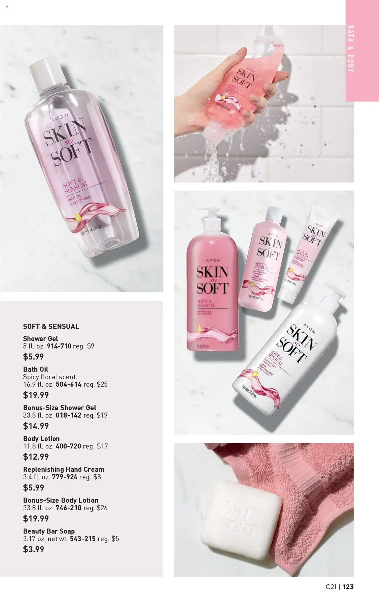Avon Brochure - valid from 08.10.2025 | Page: 123 | Products: Shower, Oil, Soap, Shower gel