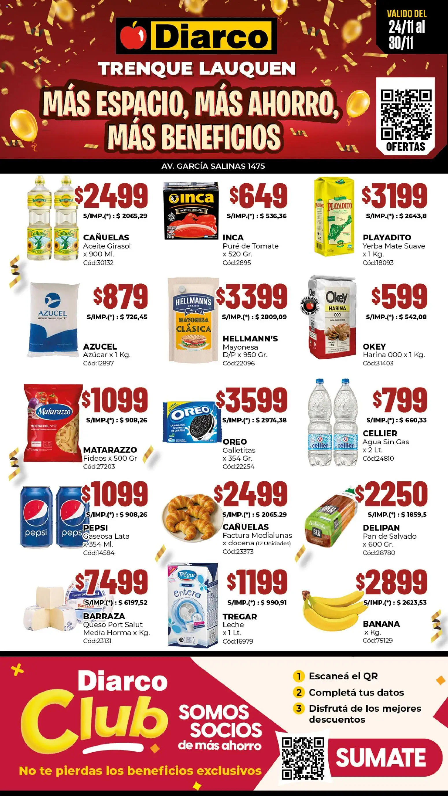 Diarco - Ofertas De Reapertura │ válido desde el 24.11.2025 | Página: 1 | Productos: Aceite, Leche, Pure de Tomate, Queso