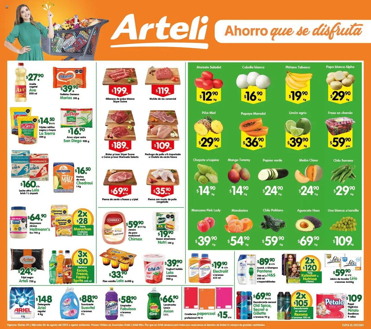 Nuevas ofertas de Arteli válidas en toda la República Mexicana desde el 05.08.2025. ¡Encuentra las mejores ofertas en Arteli - Folleto Arteli! | Página: 1 | Productos: Pollo, Fresa, Aceite, Cerdo