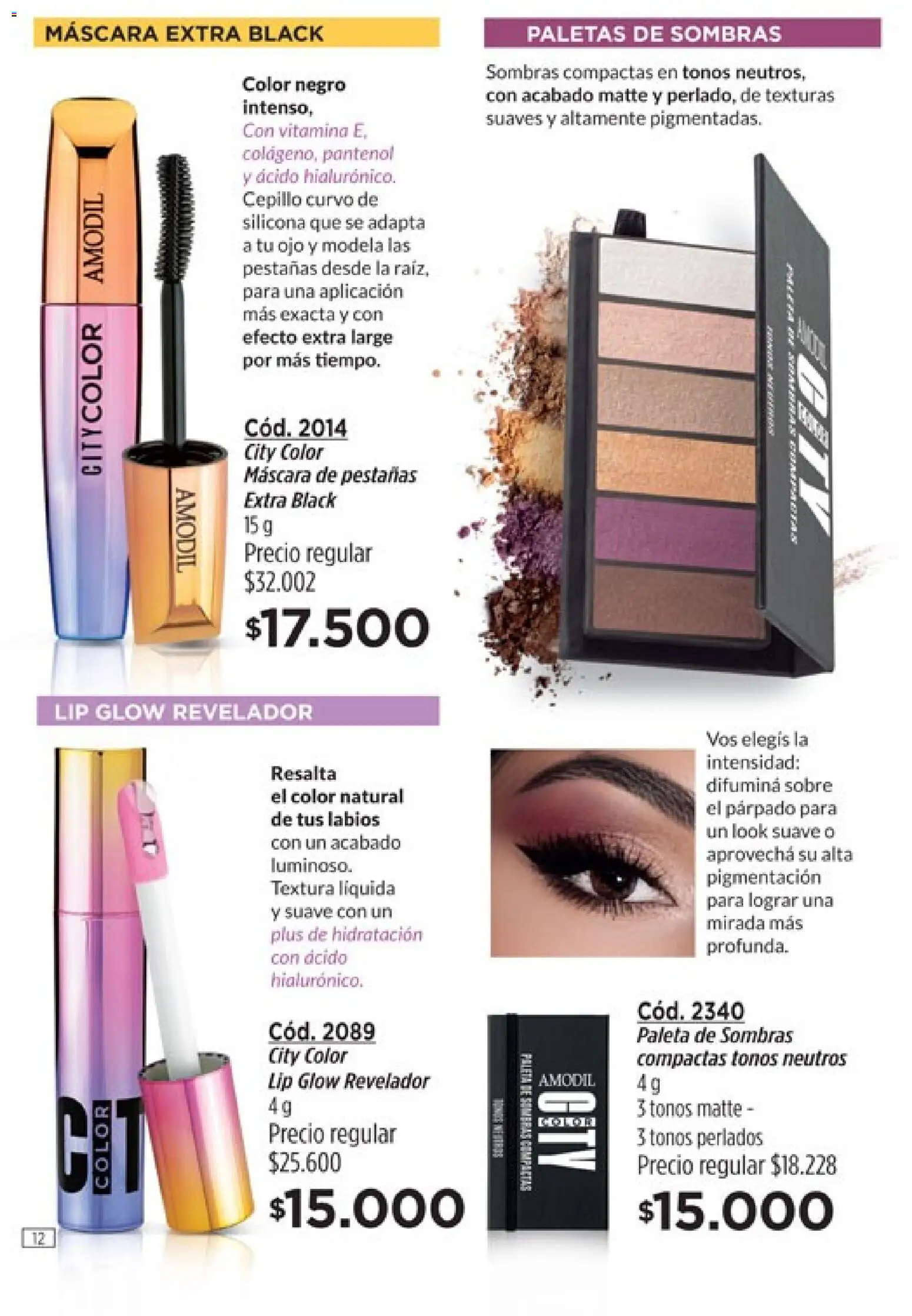 Catálogo Amodil Campaña 3 │ válido desde el 01.03.2026 | Página: 12 | Productos: Sobre, Cepillo, Mascara de pestañas, Paleta