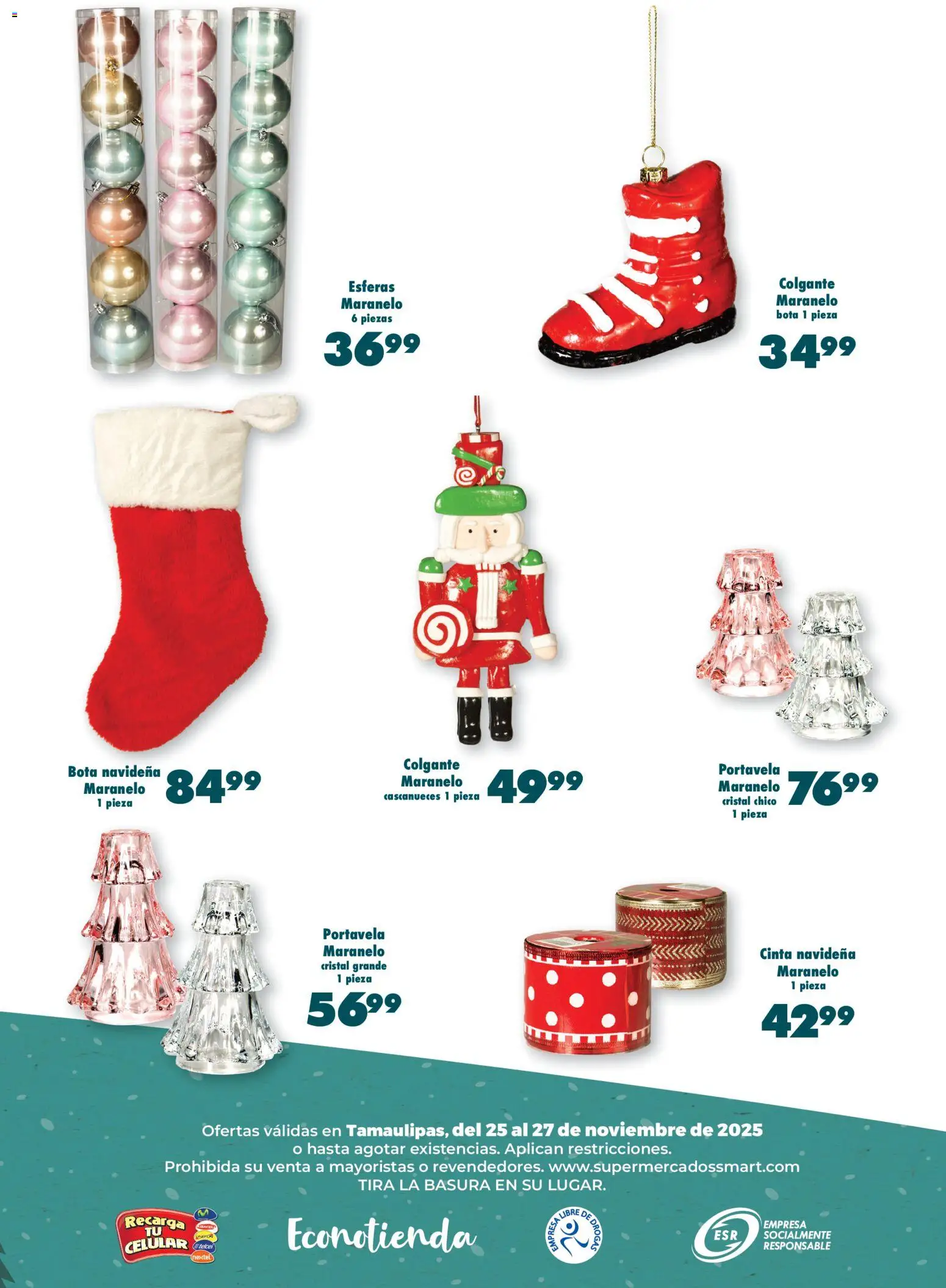 Nuevas ofertas de S-Mart válidas en toda la República Mexicana desde el 25.11.2025. ¡Encuentra las mejores ofertas en S-Mart folleto Ofertas de Feria Matamoros! | Página: 6 | Productos: Cinta