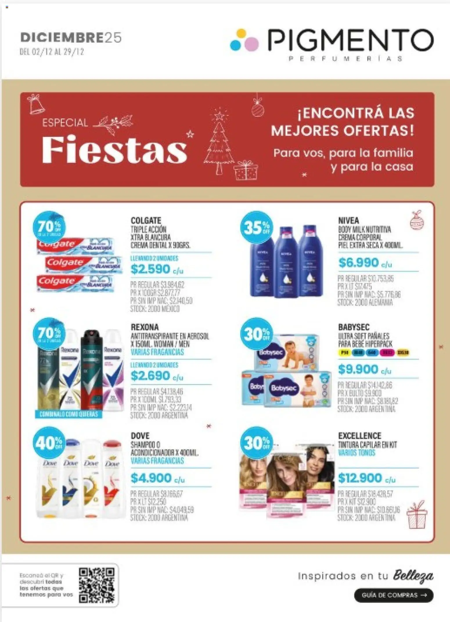 Pigmento catálogo │ válido desde el 02.12.2025 | Página: 1 | Productos: Shampoo, Tintura, Antitranspirante, Pañales