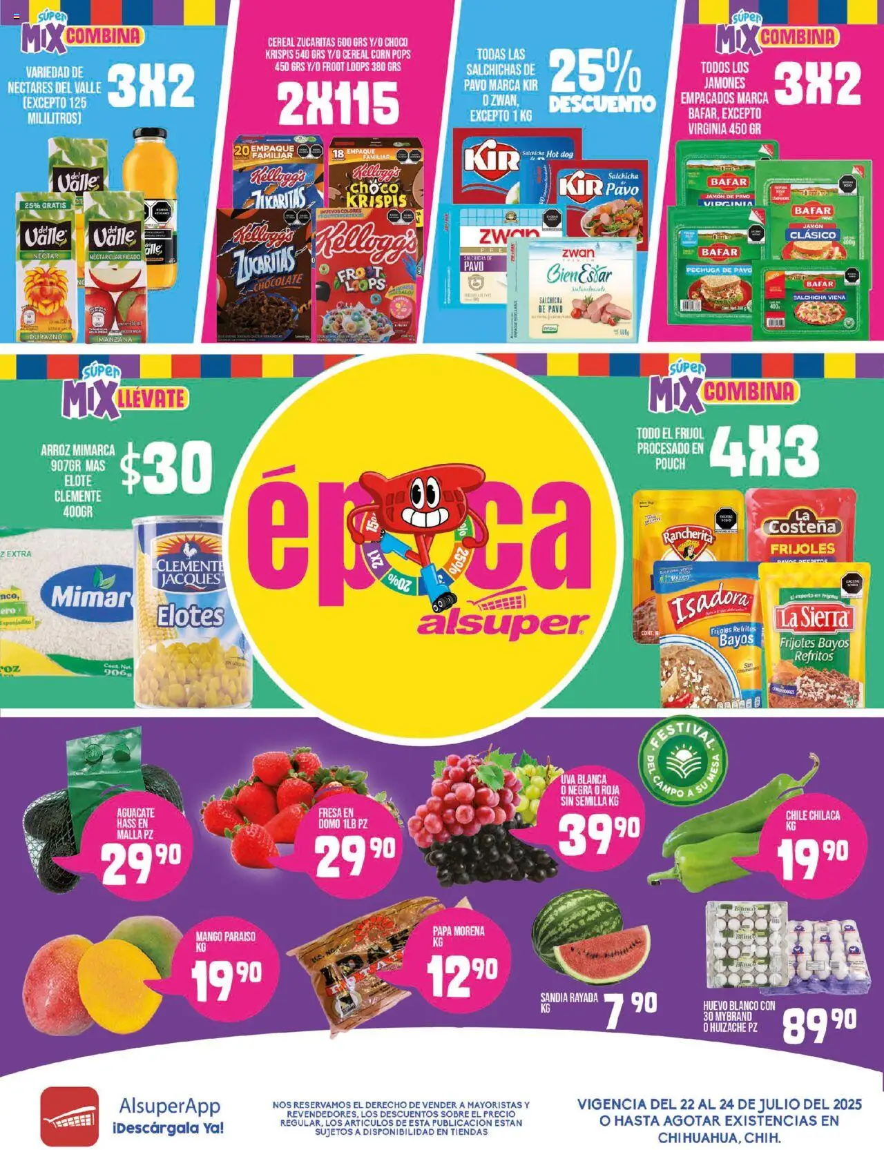 Nuevas ofertas de Alsuper válidas en toda la República Mexicana desde el 22.07.2025. ¡Encuentra las mejores ofertas en Alsuper - Folleto! | Página: 1 | Productos: Papa, Huevo, Jamón, Uva