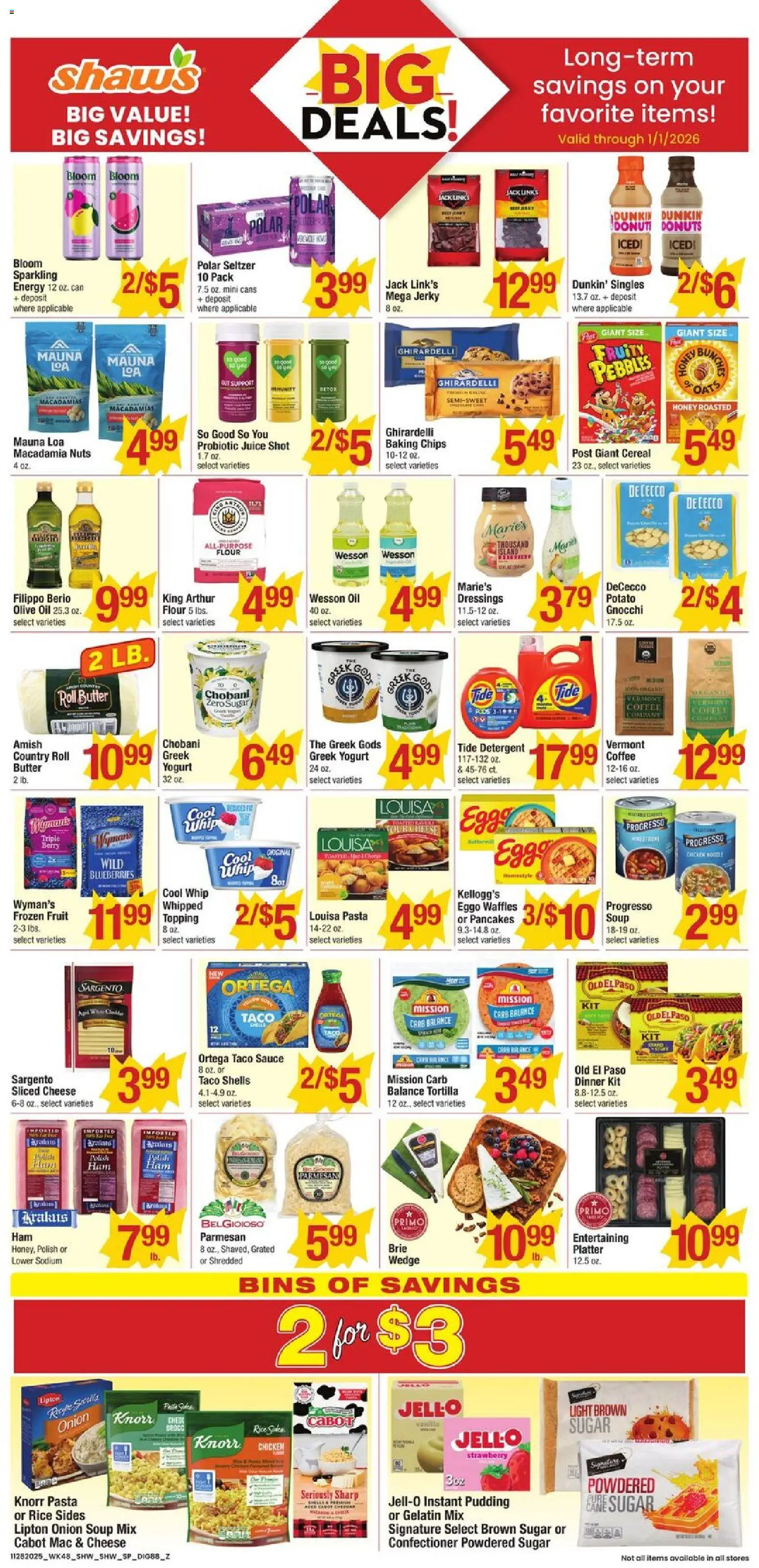 Shaw's Weekly Ad - RI - valid from 28.11.2025 | Page: 4 | Products: Cheese, Oil, Sauce, Sugar