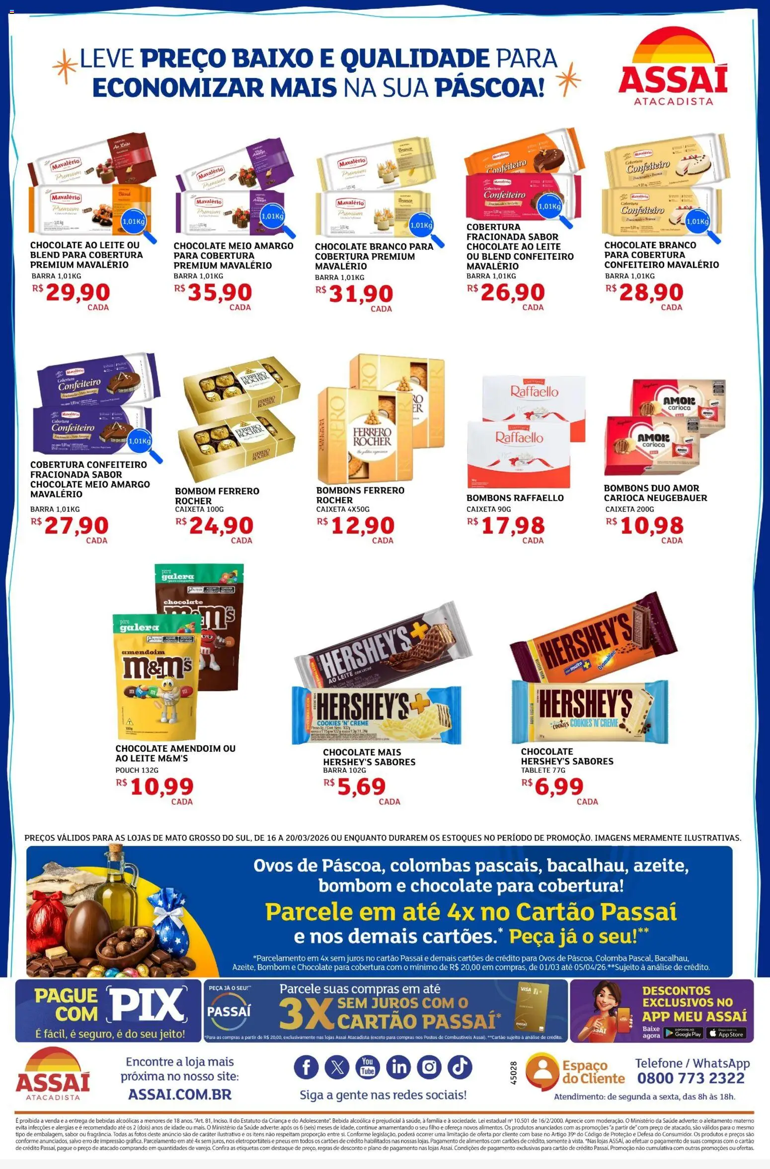Assaí Atacadista Folheto - válido de 16.03.2026 | Página: 2 | Produtos: Ovos, Pneus, Telefone, Bombom