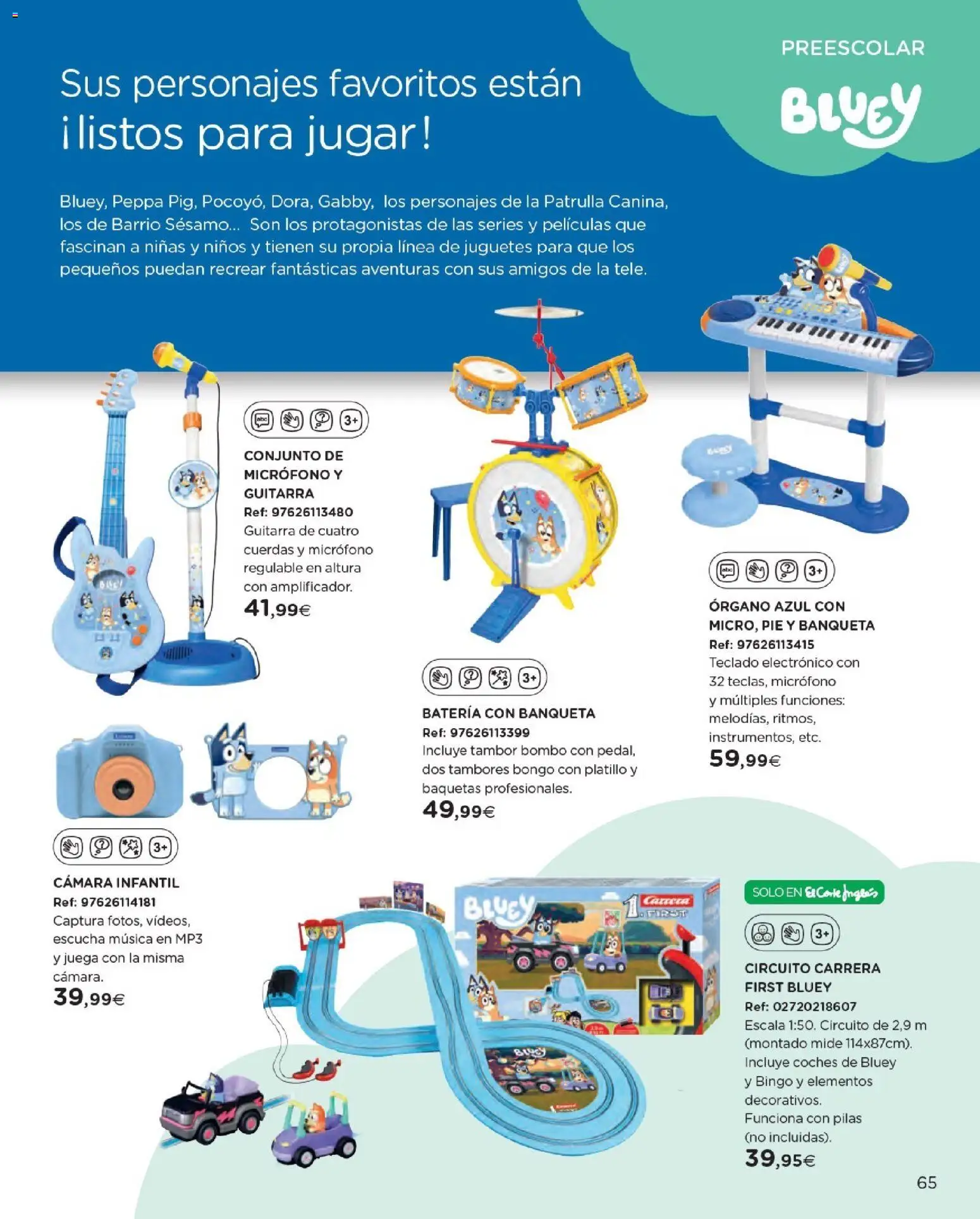Nuevas ofertas de El Corte Inglés válidas en toda la República Mexicana desde el 27.10.2025. ¡Encuentra las mejores ofertas en El Corte Inglés catálogo Juguetes! | Página: 65 | Productos: Cámara, Conjunto, Banqueta, Teclado