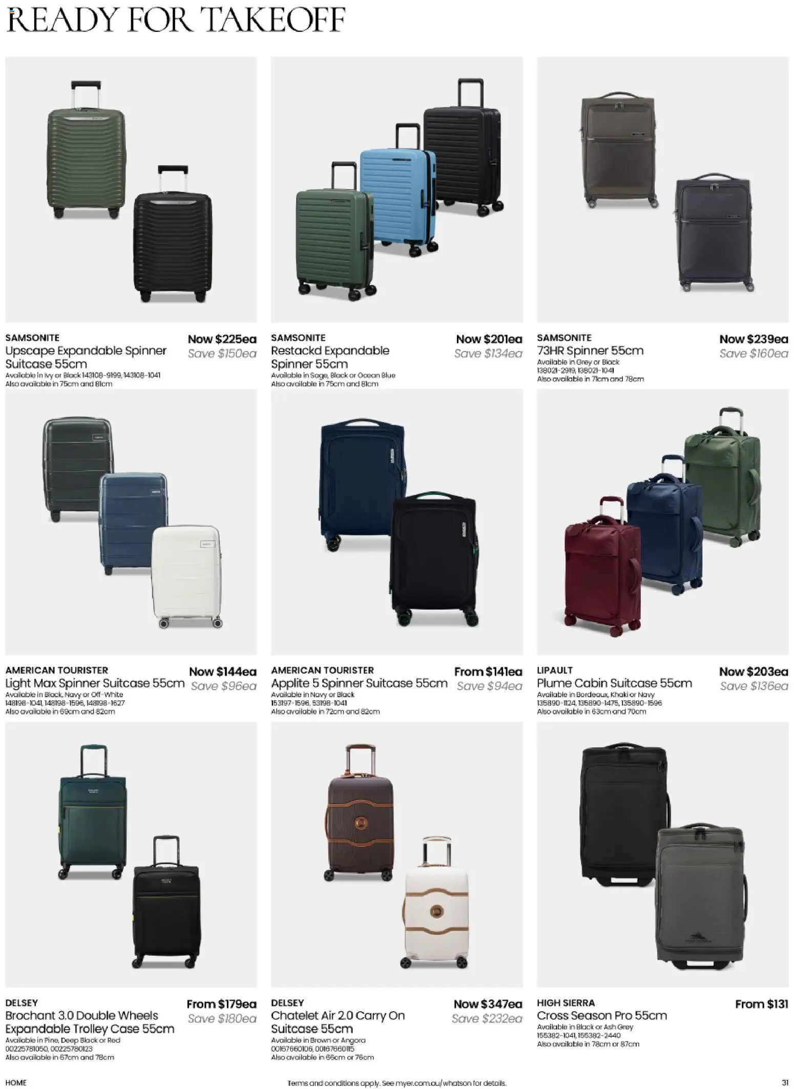 Myer catalogue - valid from 11.11.2025 | Page: 31 | Products: Light, Trolley, Suitcase, Case