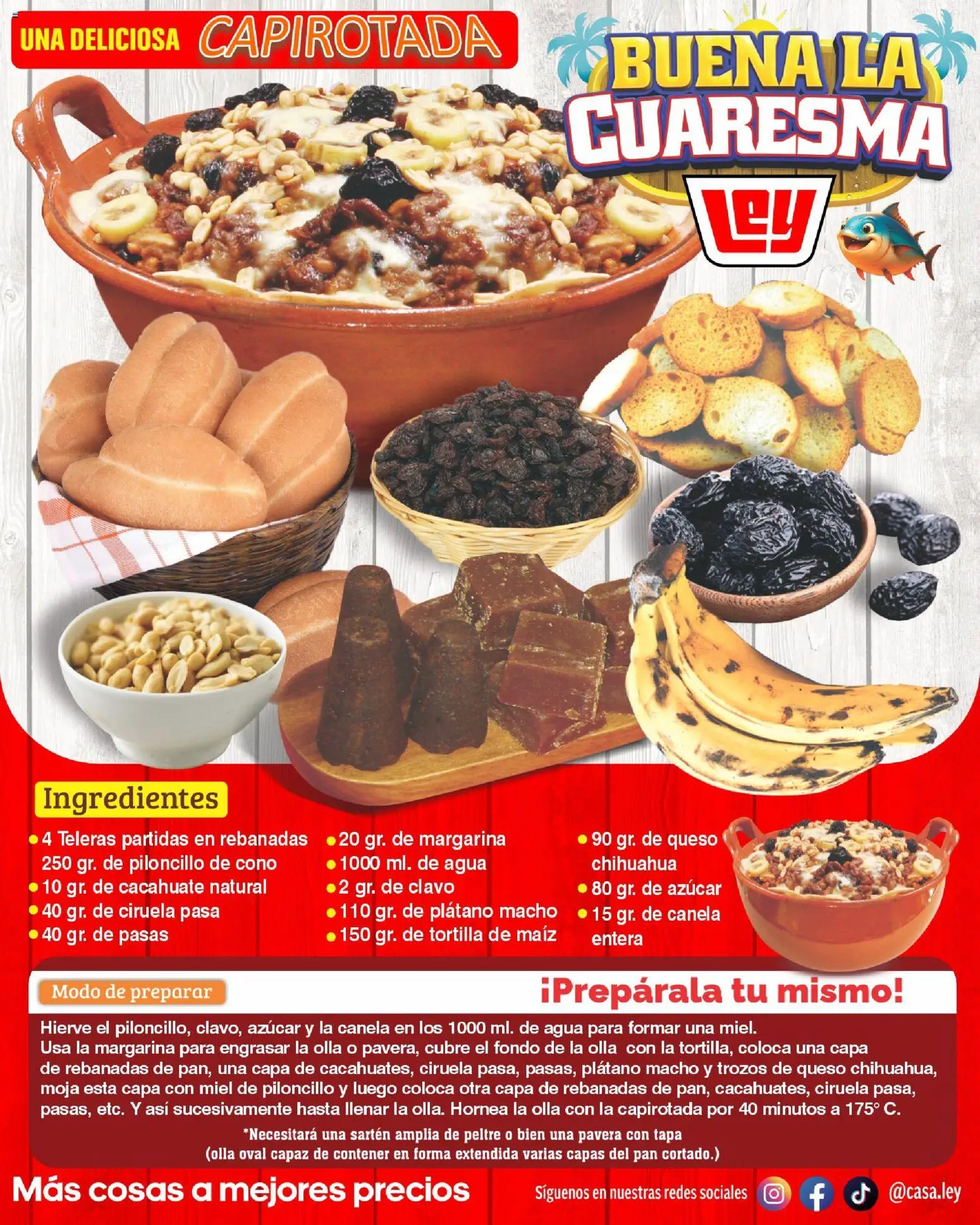 Nuevas ofertas de Casa Ley válidas en toda la República Mexicana desde el 17.02.2026. ¡Encuentra las mejores ofertas en Casa Ley folleto Buena la Cuaresma Interior! | Página: 5 | Productos: Azúcar, Cacahuate, Agua, Margarina