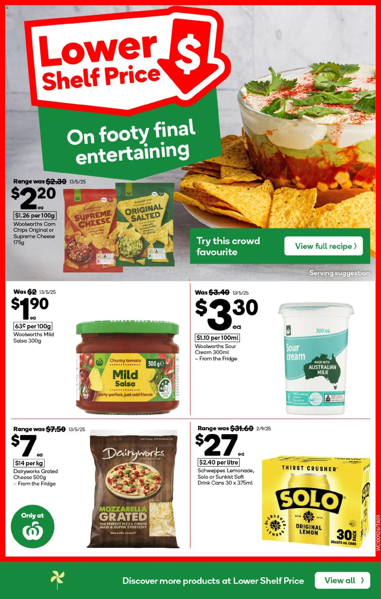 Woolworths catalogue - valid from 10.09.2025 | Page: 9 | Products: Sour cream, Chips, Salsa, Lemon