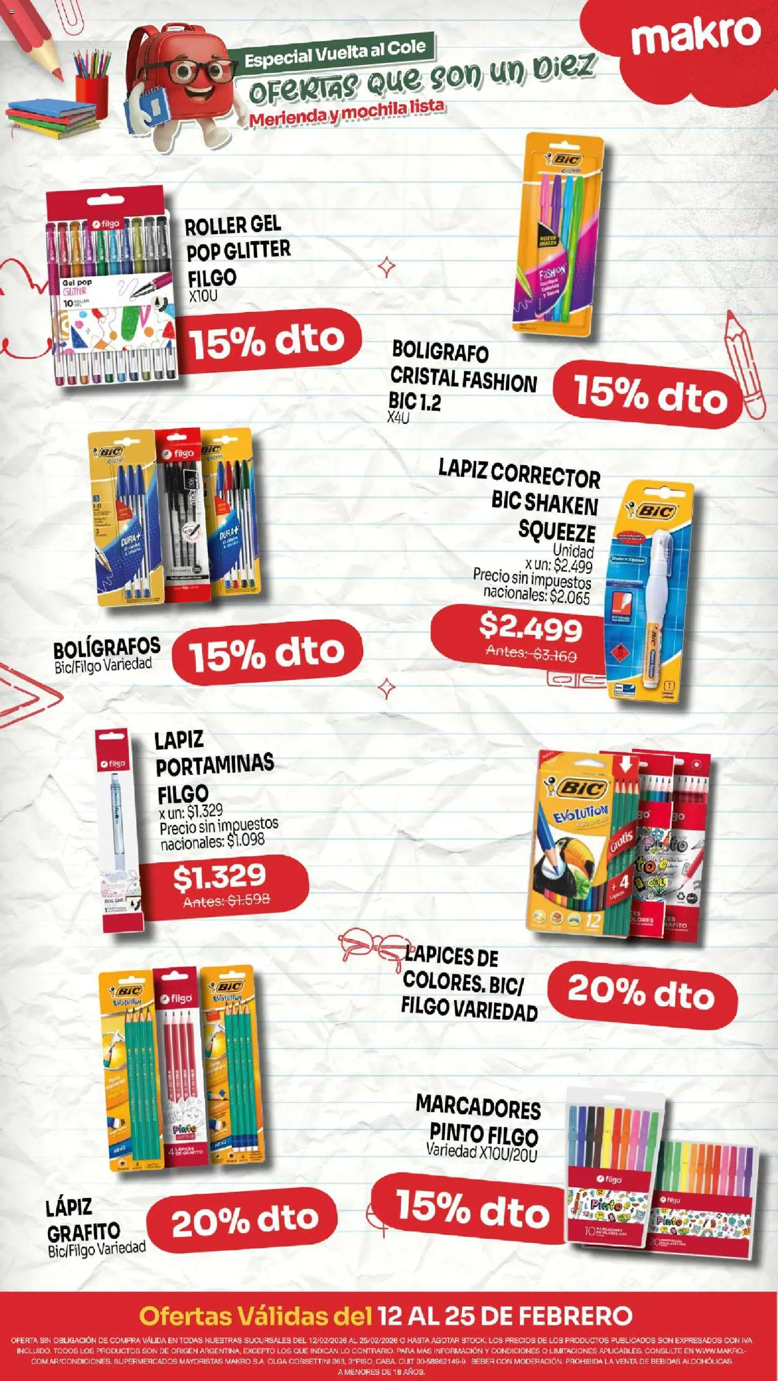 Makro ofertas Vuelta al cole │ válido desde el 12.02.2026 | Página: 3 | Productos: Glitter, Mochila