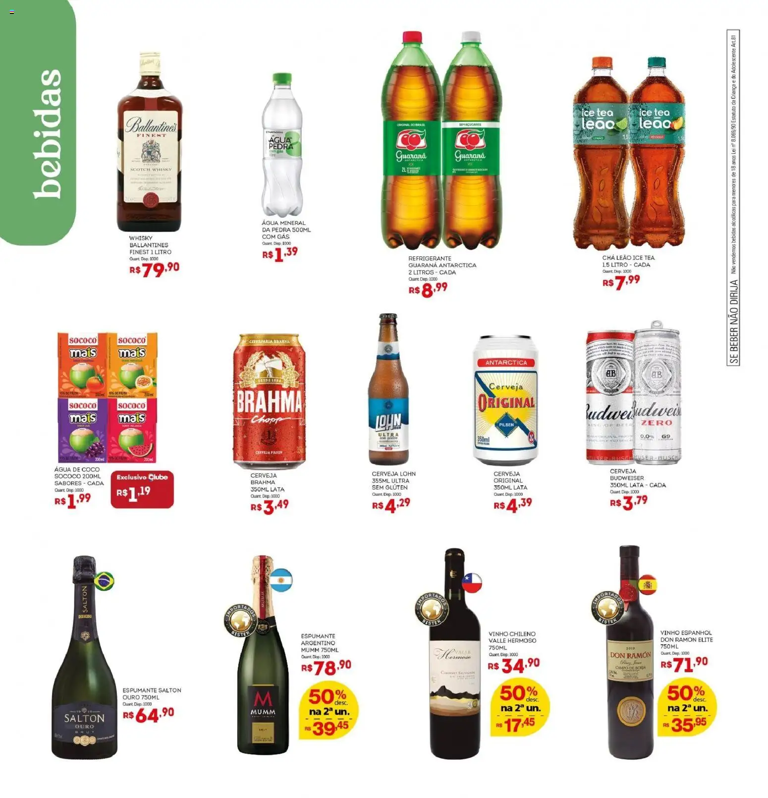 Bistek Supermercados Folheto - válido de 22.04.2026 | Página: 6 | Produtos: Coco, Whisky, Vinho, Água mineral