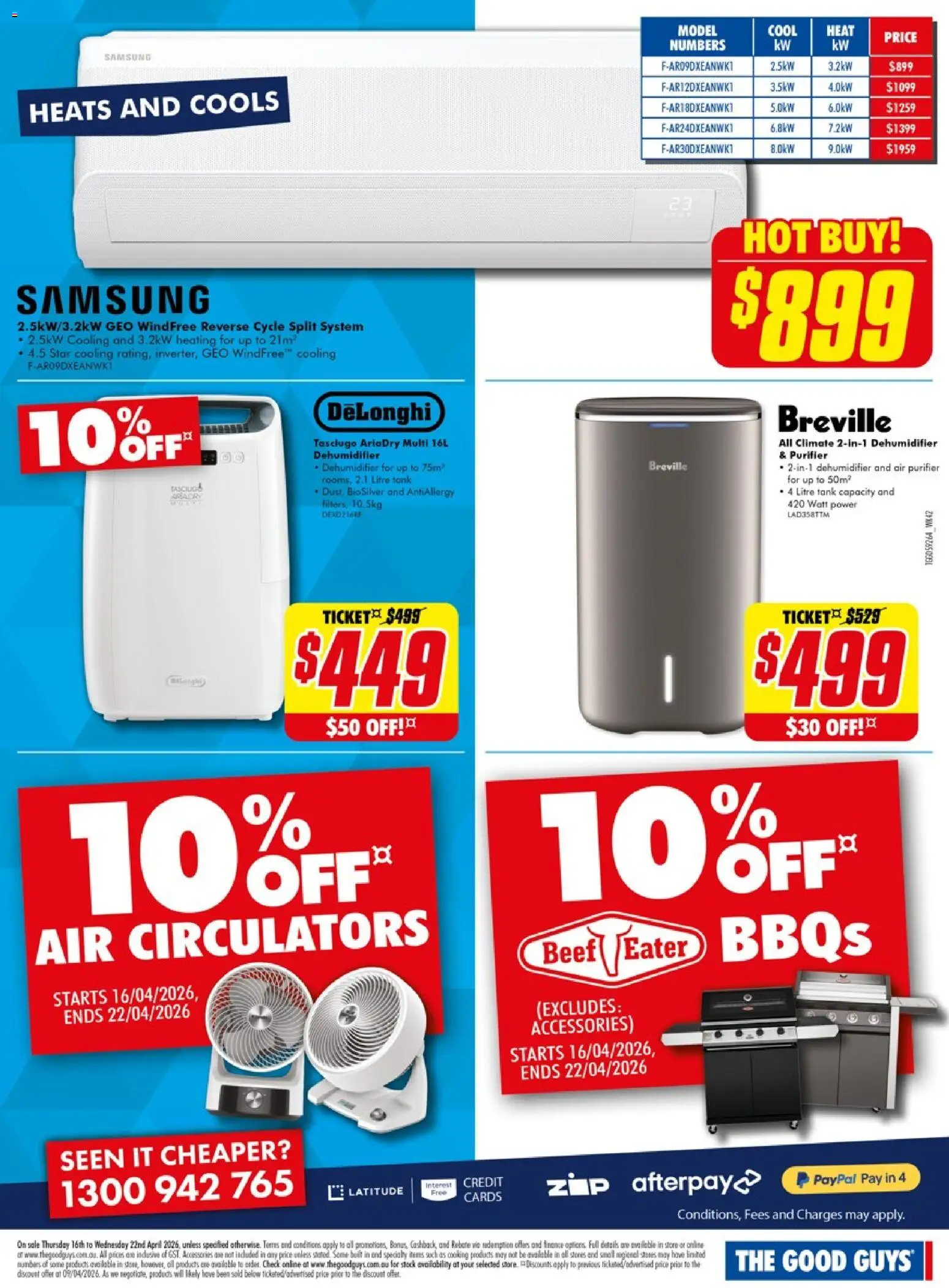 The Good Guys catalogue - valid from 15.04.2026 | Page: 22 | Products: Beef, Accessories, Dehumidifier, Air purifier