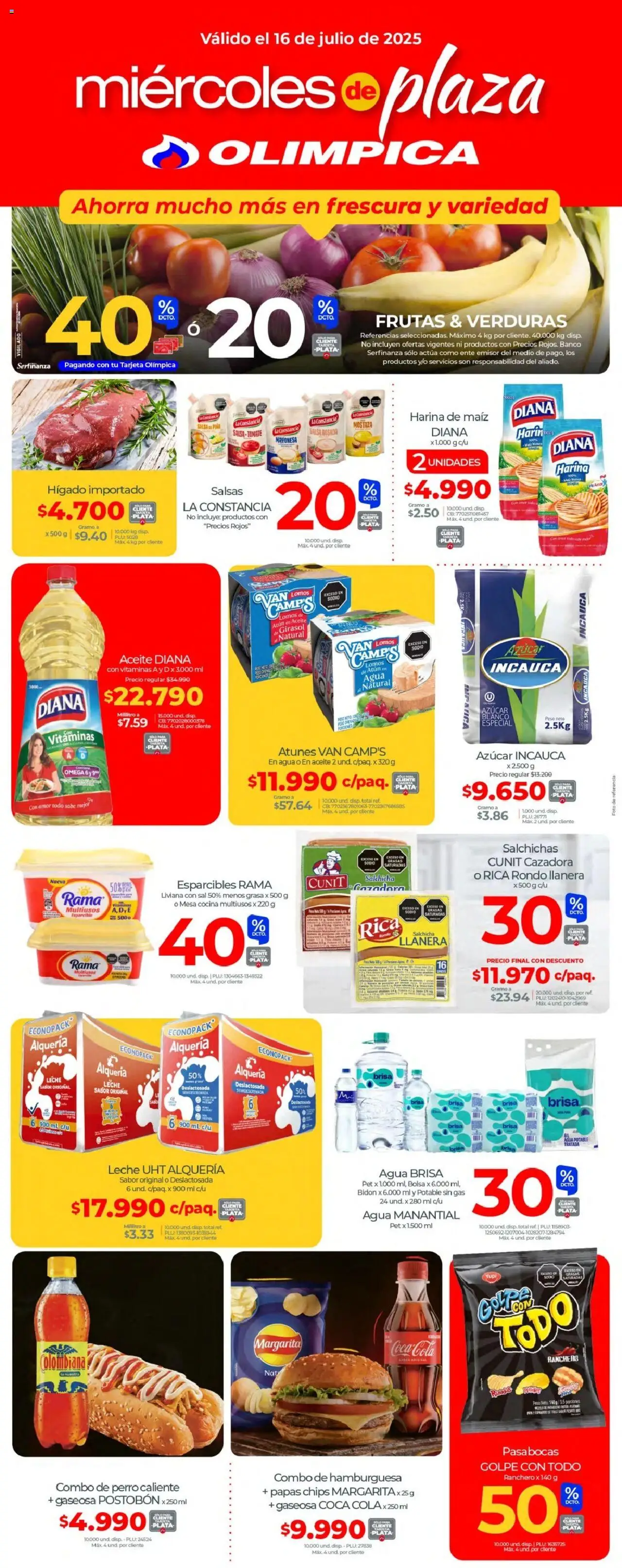 Olímpica revista - valida desde el 16.07.2025 | Página: 1 | Productos: Agua, Bolsa, Cocina, Mesa