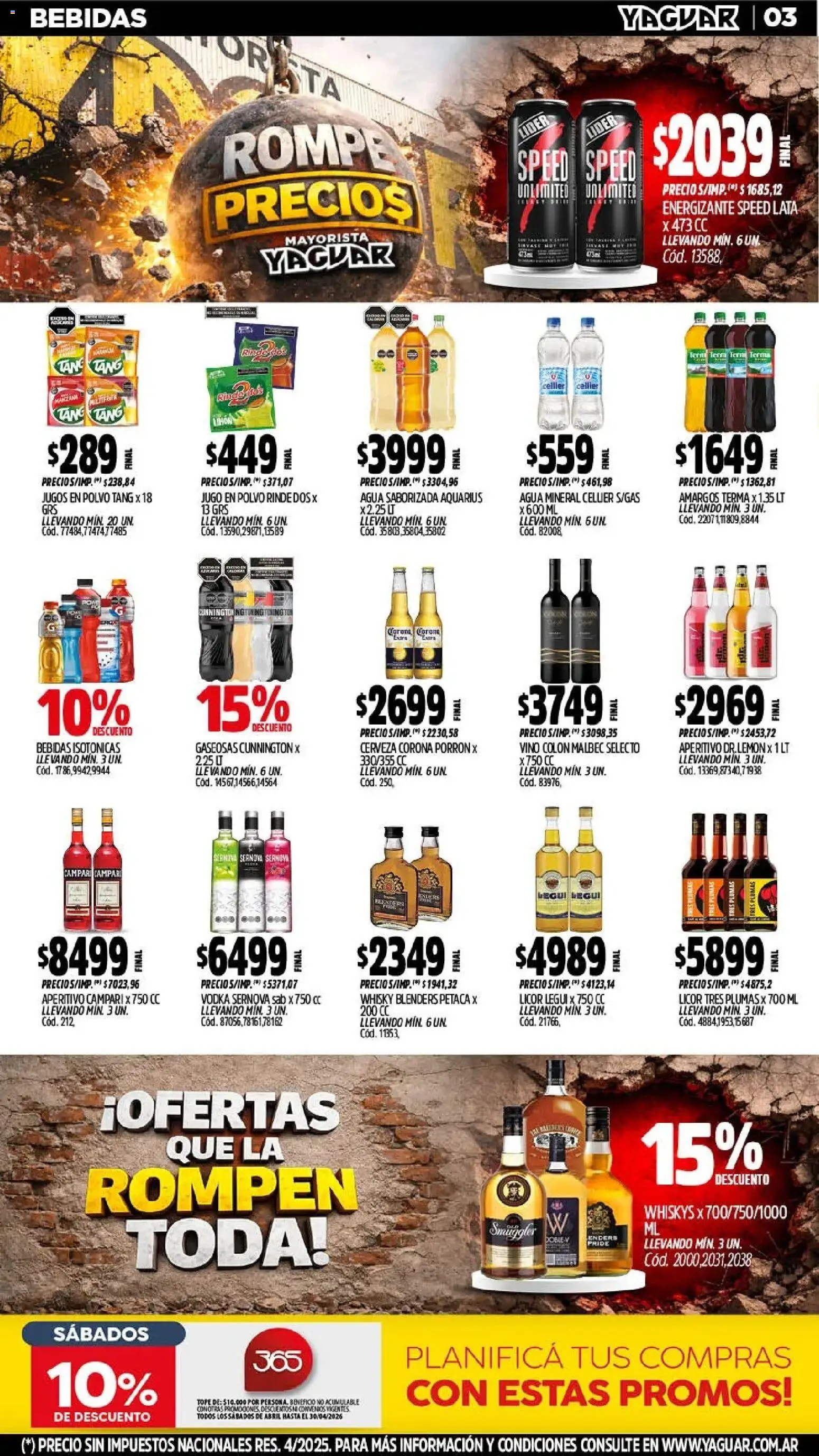 Yaguar - Oferta Semanal General Roca │ válido desde el 13.04.2026 | Página: 4 | Productos: Vodka, Jugo, Vino, Agua saborizada