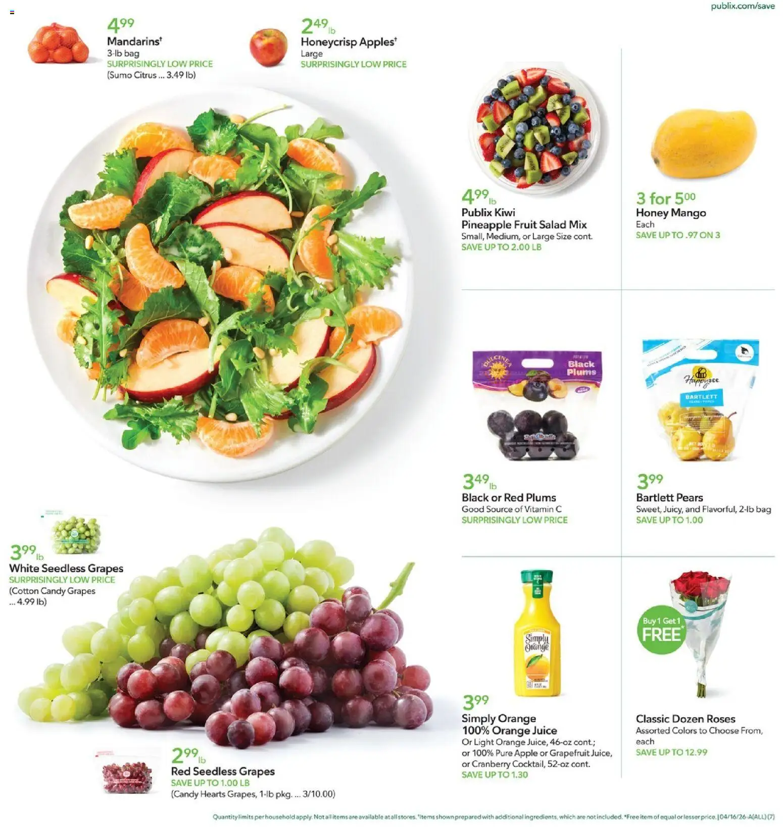 Publix Weekly Ad - valid from 15.04.2026 | Page: 7 | Products: Vitamin, Juice, Salad, Mango