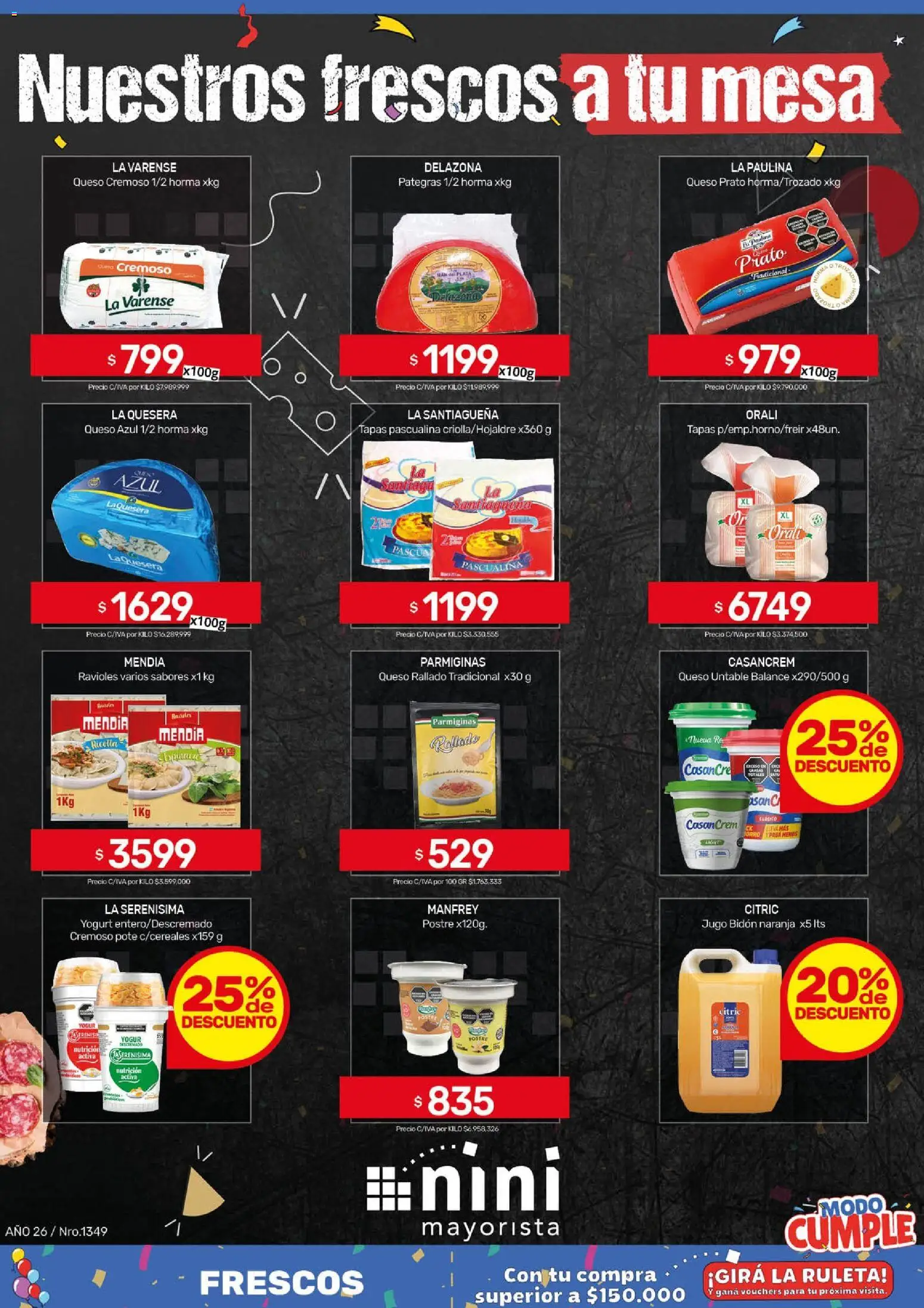 NINI Mayorista Ofertas │ válido desde el 02.03.2026 | Página: 32 | Productos: Mesa, Bidón, Queso, Ravioles