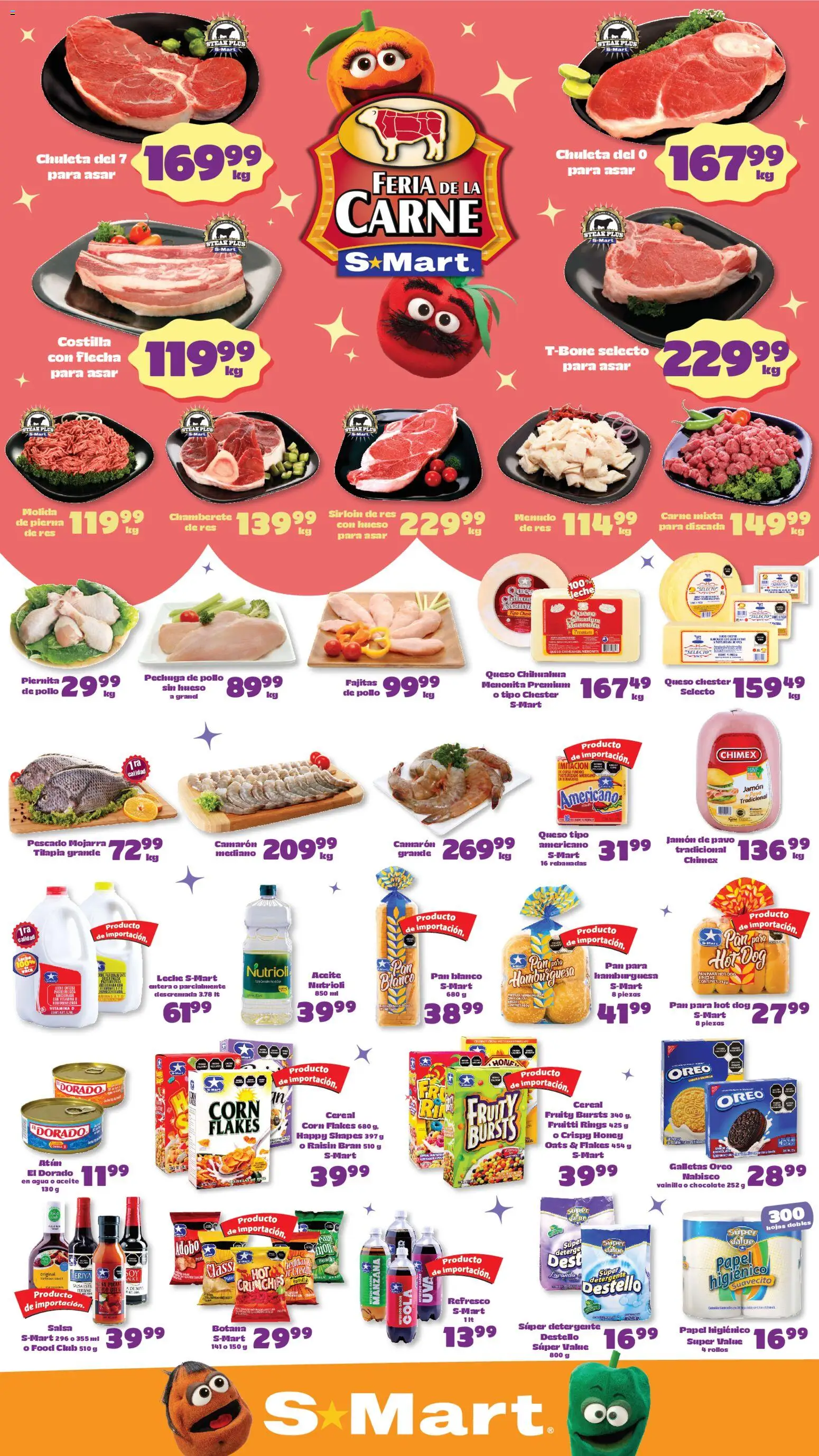 Nuevas ofertas de S-Mart válidas en toda la República Mexicana desde el 17.04.2026. ¡Encuentra las mejores ofertas en S-Mart folleto Juárez! | Página: 1 | Productos: Pollo, Refresco, Chocolate, Galletas