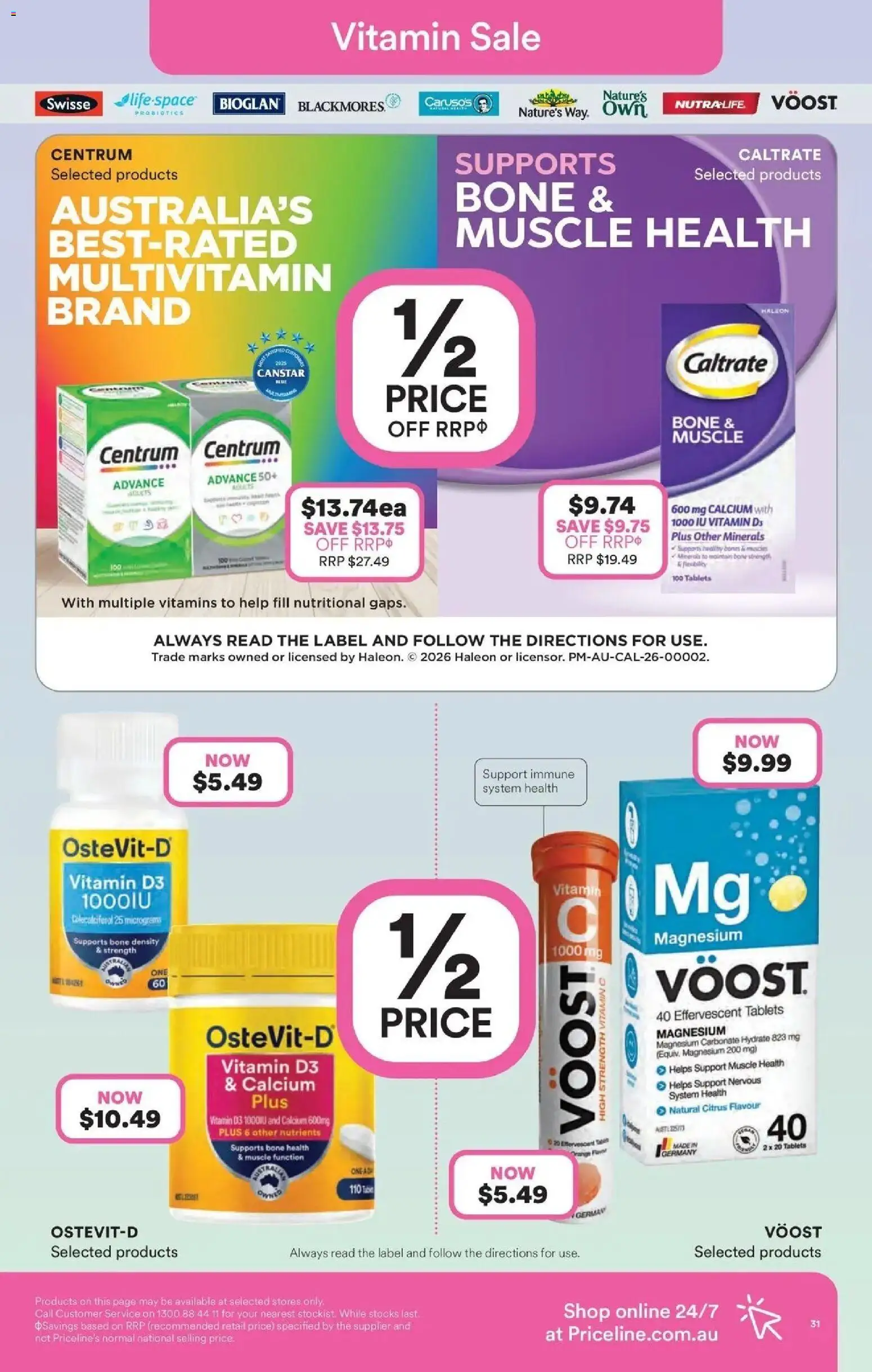 Priceline Pharmacy catalogue - valid from 26.03.2026 | Page: 31 | Products: Multivitamin, Nutrients, Tablets, Vitamin