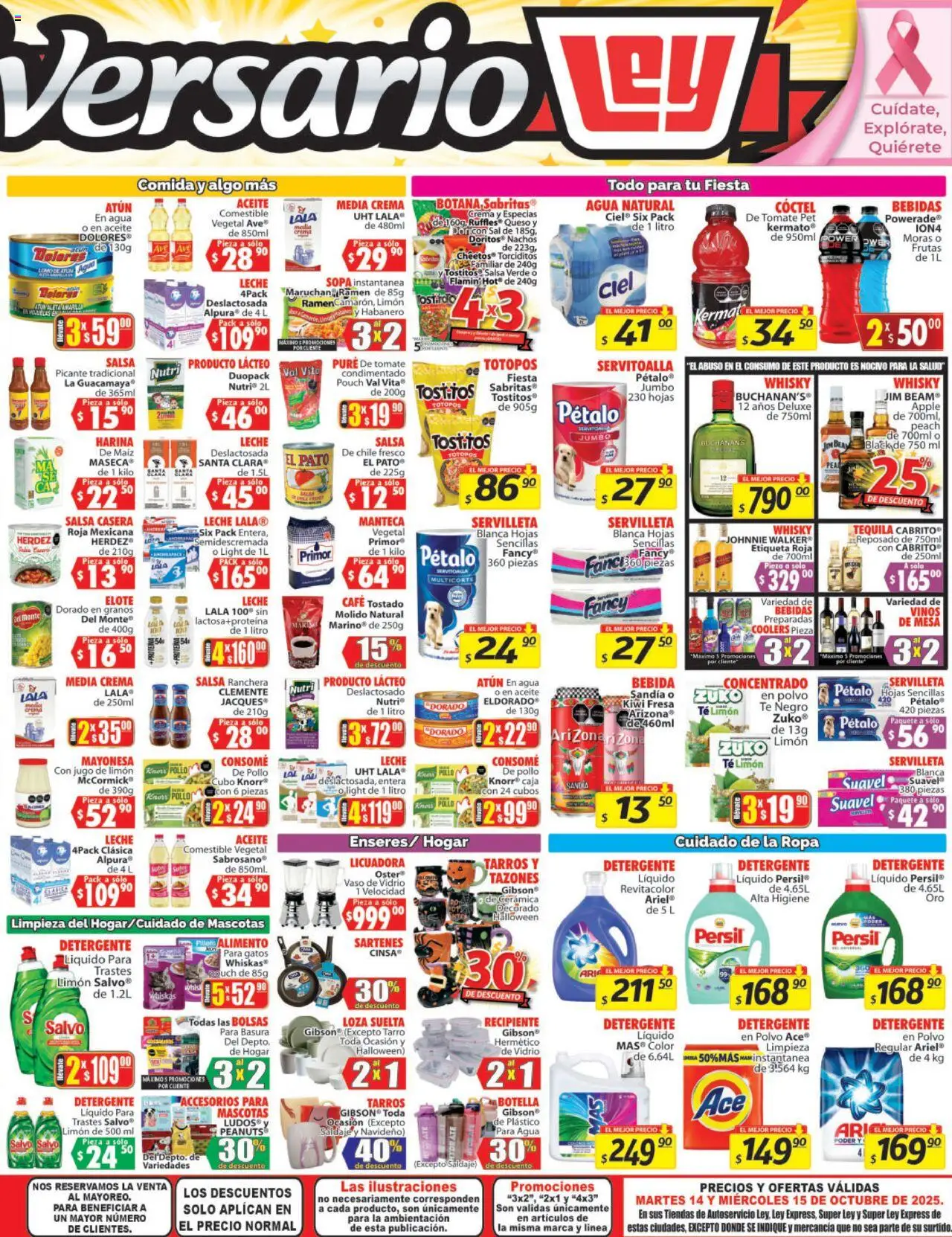 Nuevas ofertas de Casa Ley válidas en toda la República Mexicana desde el 14.10.2025. ¡Encuentra las mejores ofertas en Casa Ley - Folleto Autoservicio! | Página: 4 | Productos: Sal, Queso, Ropa, Whisky